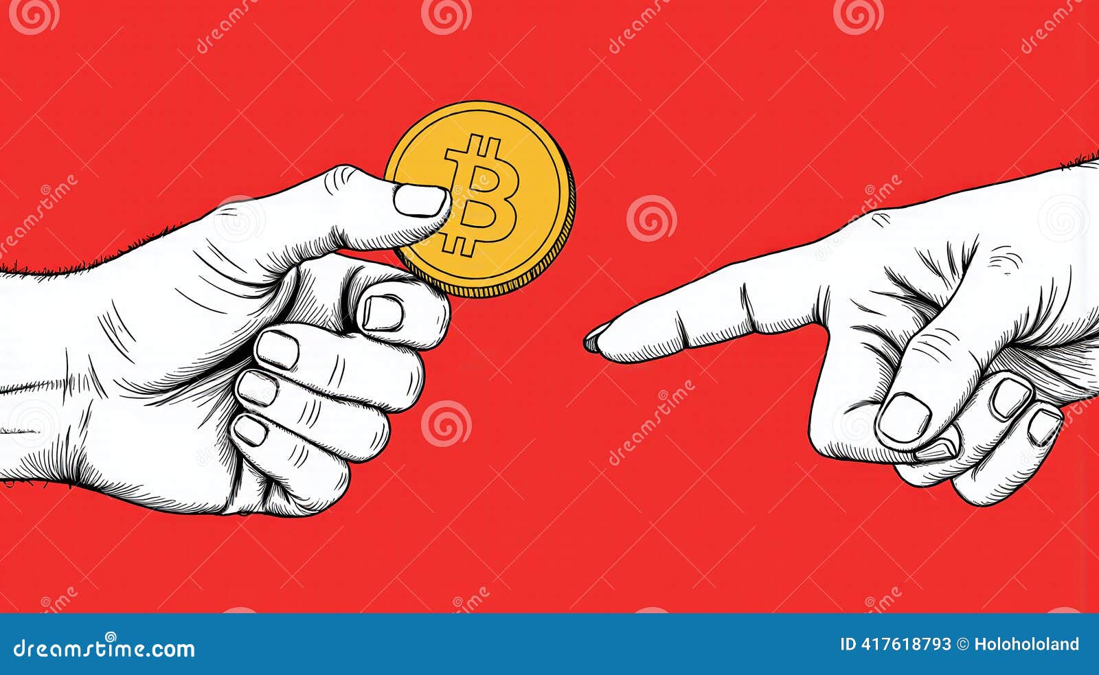 Financial Threat and Cryptocurrency Security Risk. Bitcoin Coin Being Taken  Away by Coercion Stock Illustration - Illustration of crime, asset:  417618793