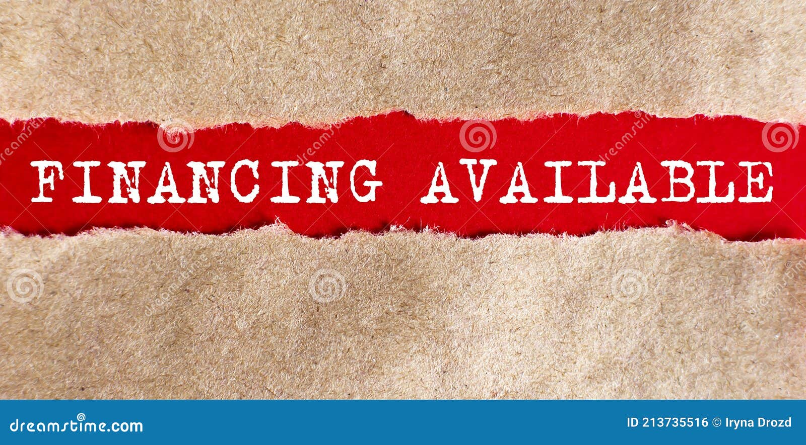 Financing Available Appearing Behind Torn Paper. Business Stock