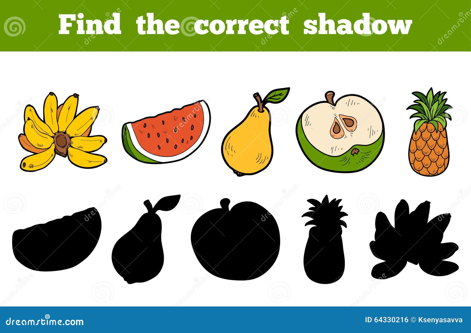 find the correct shadow (fruits)