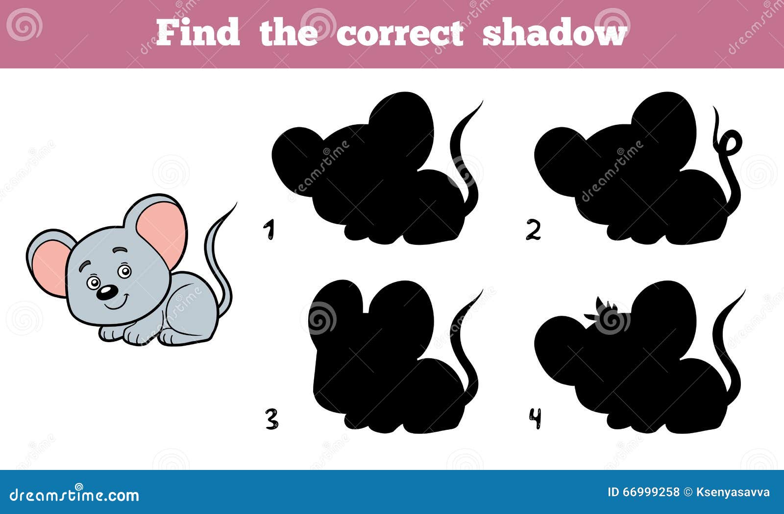 Find The Right Shadow Of Mouse Educational Game For Kids Stock Illustration  - Download Image Now - iStock