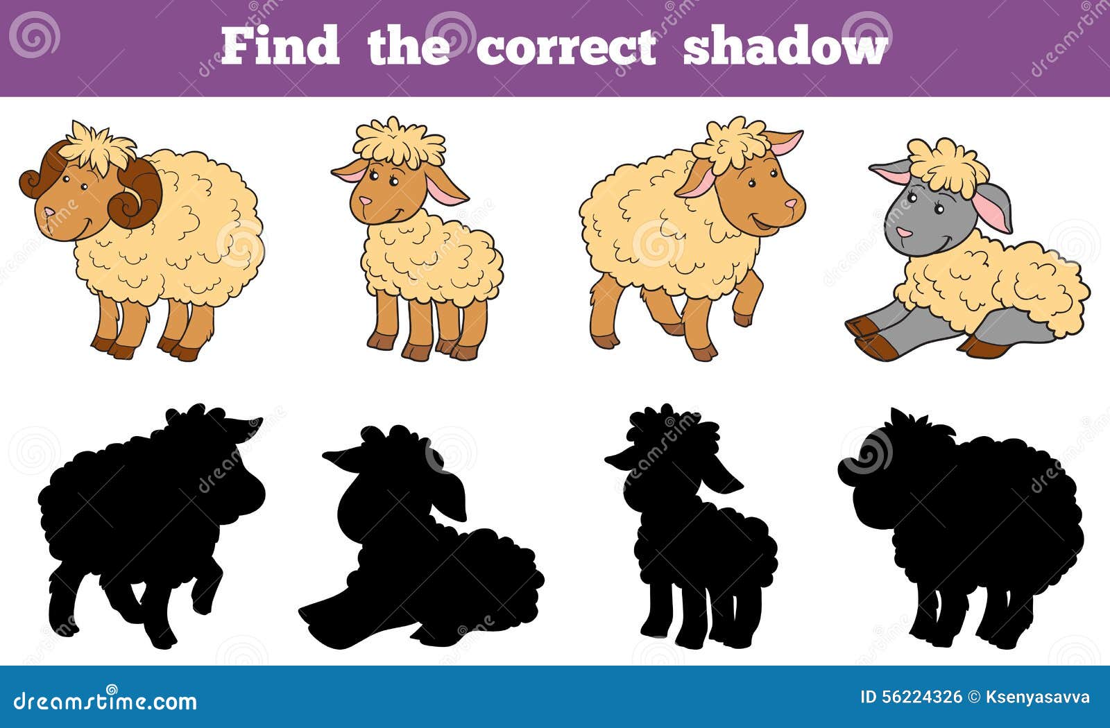 find the correct shadow (sheep family)