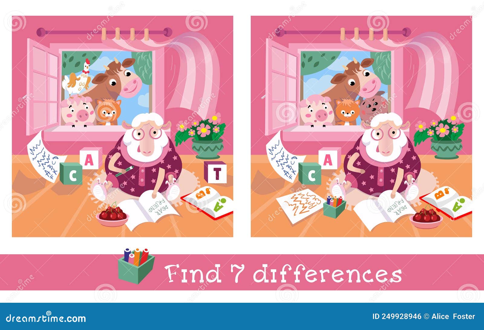 find-7-differences-game-for-children-activity-vector-illustration