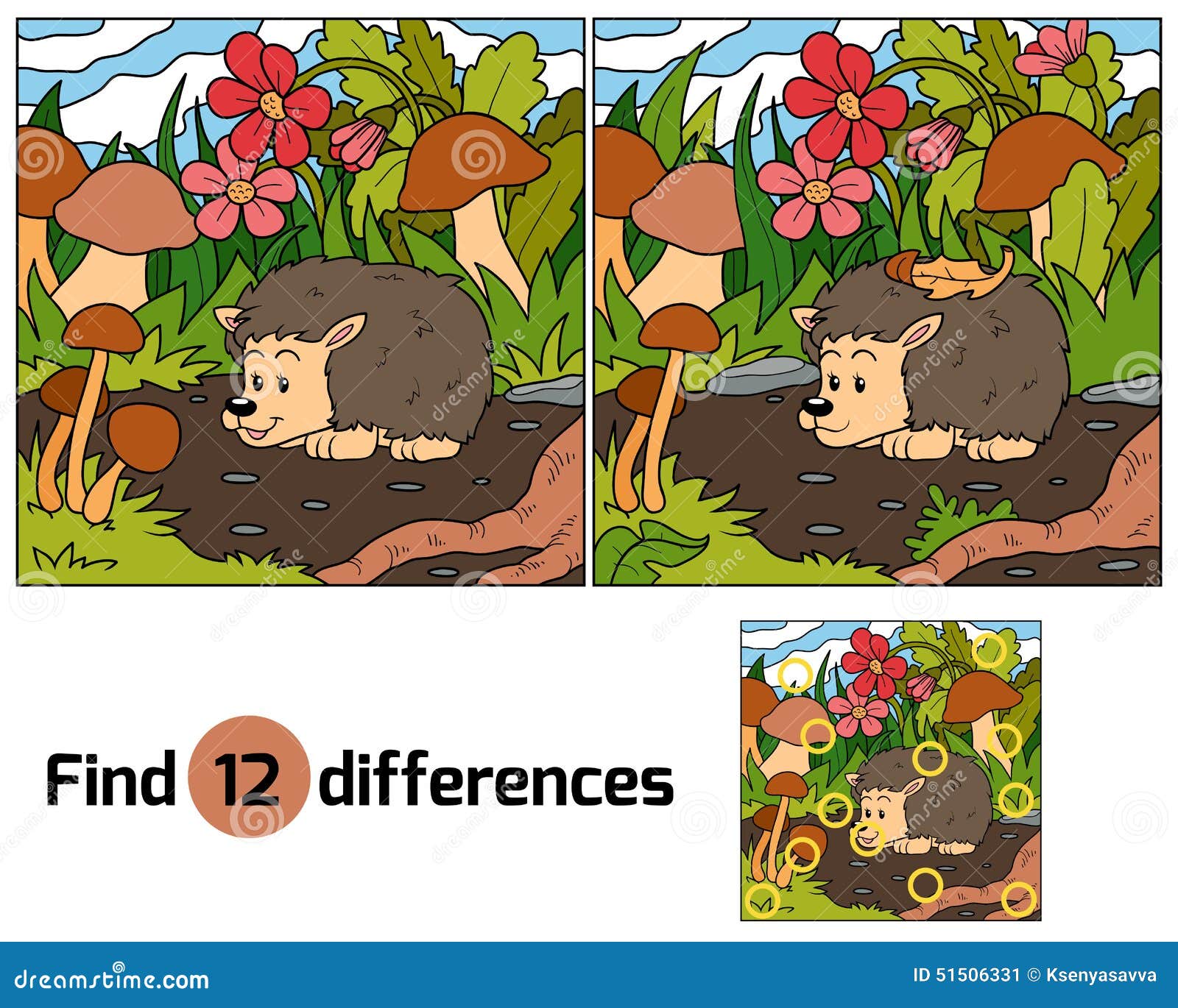 find differences (hedgehog)