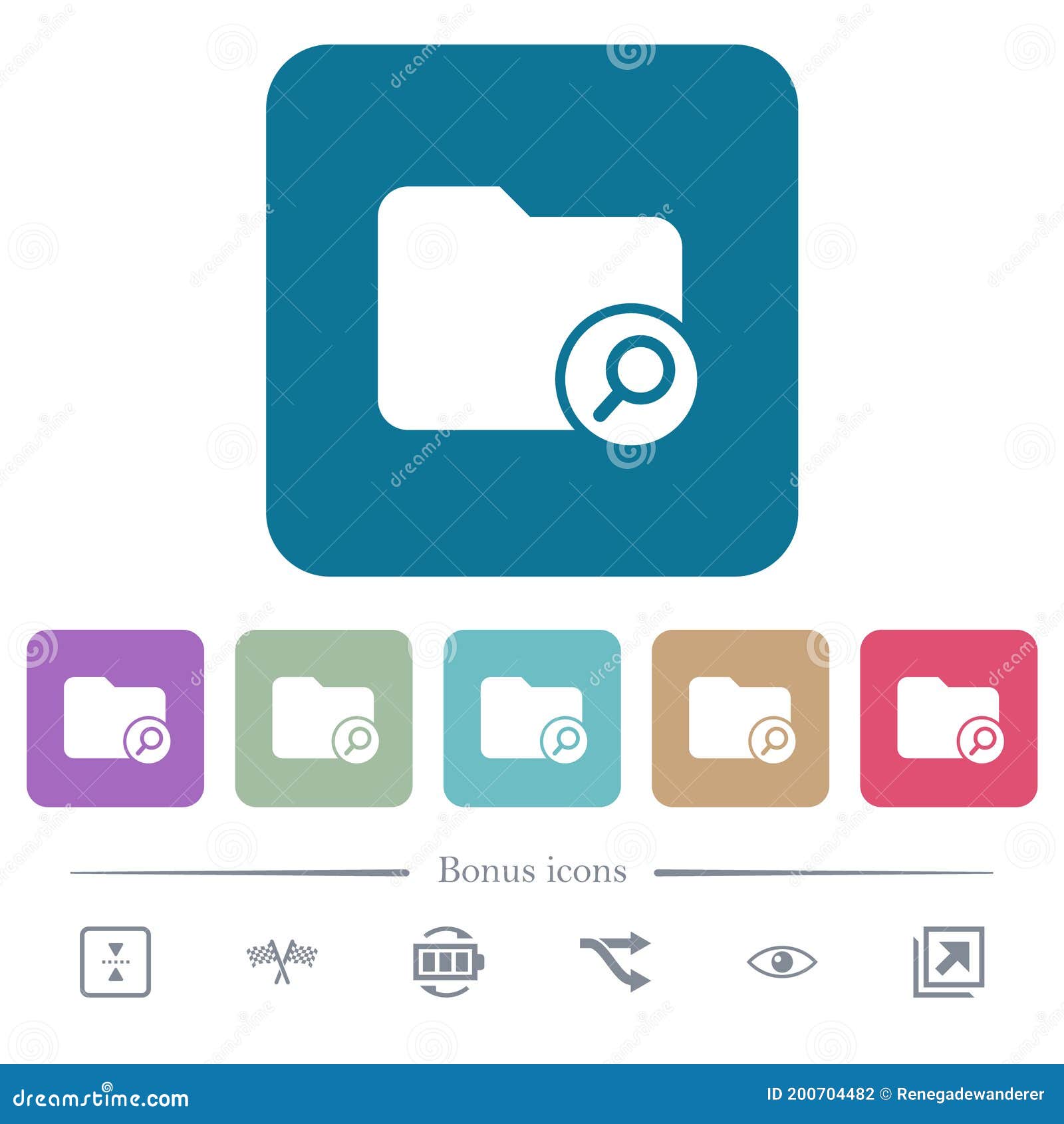 find directory flat icons on color rounded square backgrounds