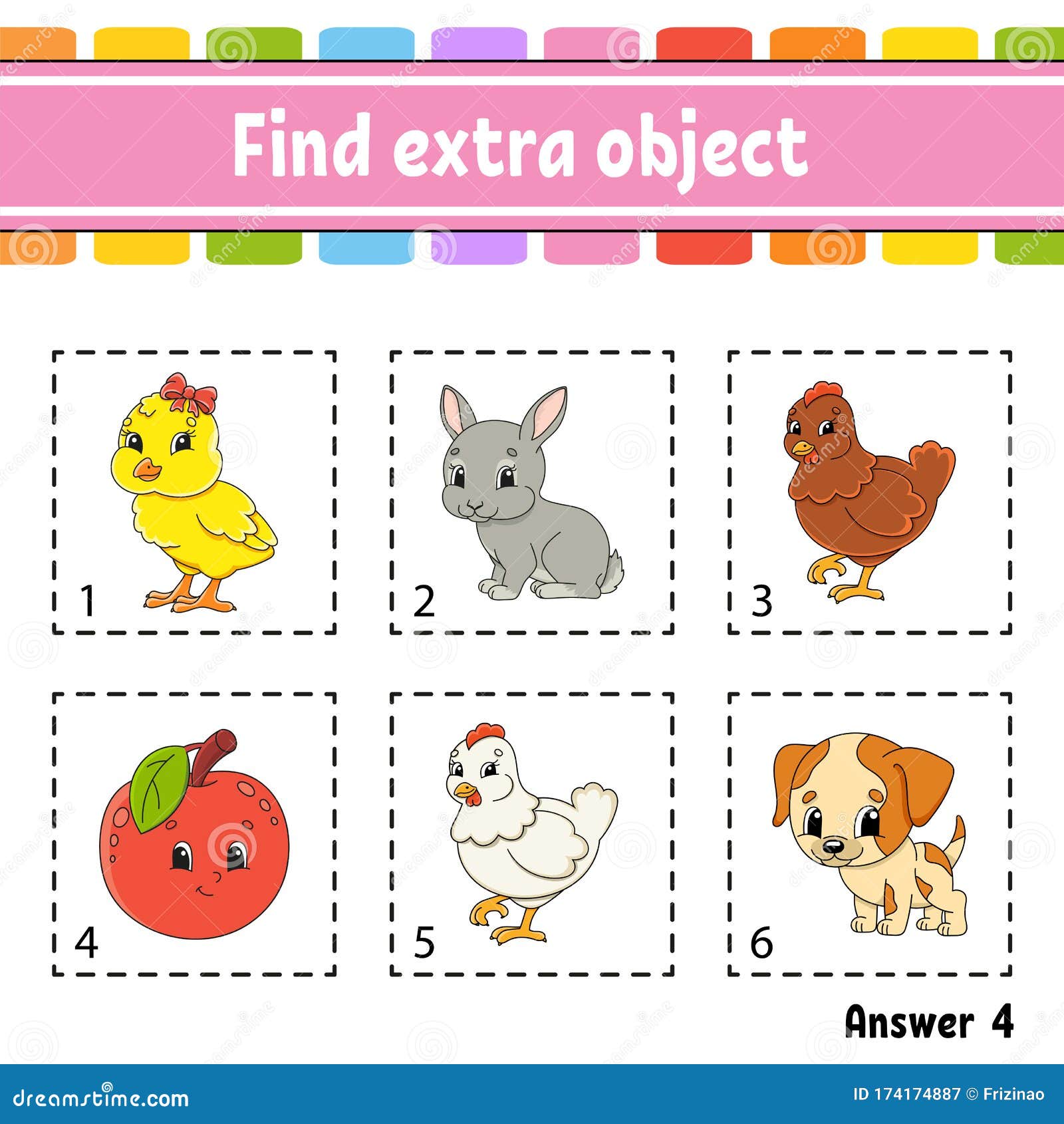 Find Extra Object Educational Activity Worksheet For Kids And Toddlers Game For Children Happy Characters Simple Flat Color Stock Vector Illustration Of Extra Easter