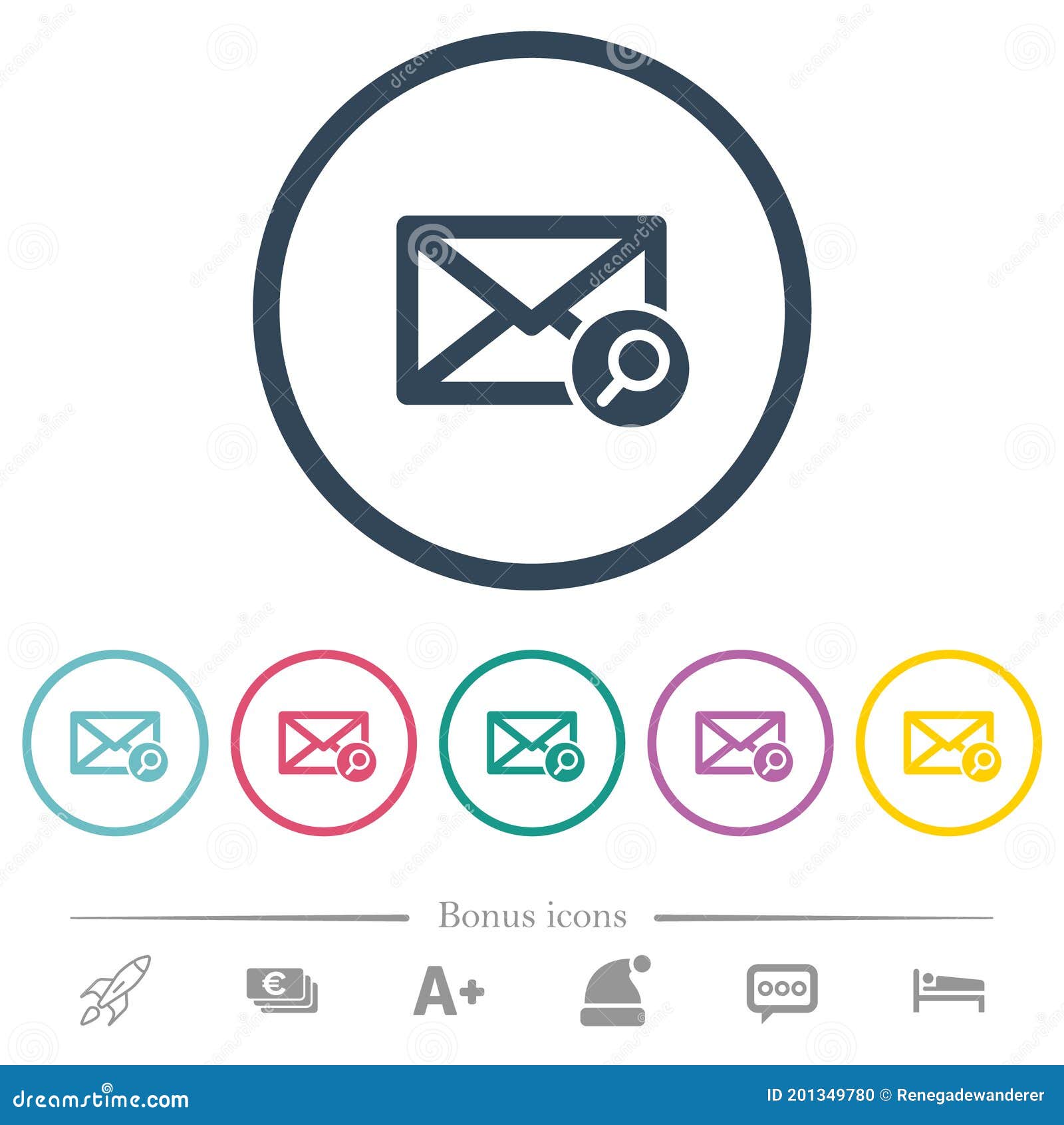 find mail flat color icons in round outlines