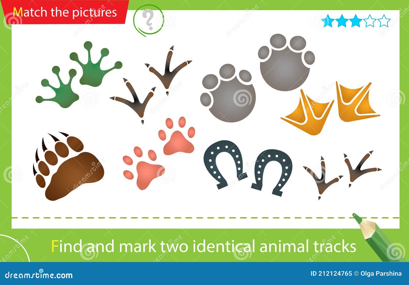 Find and Mark Two Identical Items. Puzzle for Kids. Matching Game, Education Game for Children. Animal Tracks Stock Vector - Illustration of line, path: 212124765 Find and Mark Two Identical Items. Puzzle for Kids. Matching Game, Education Game for Children. Animal Tracks Stock Vector - Illustration of line, path: 212124765