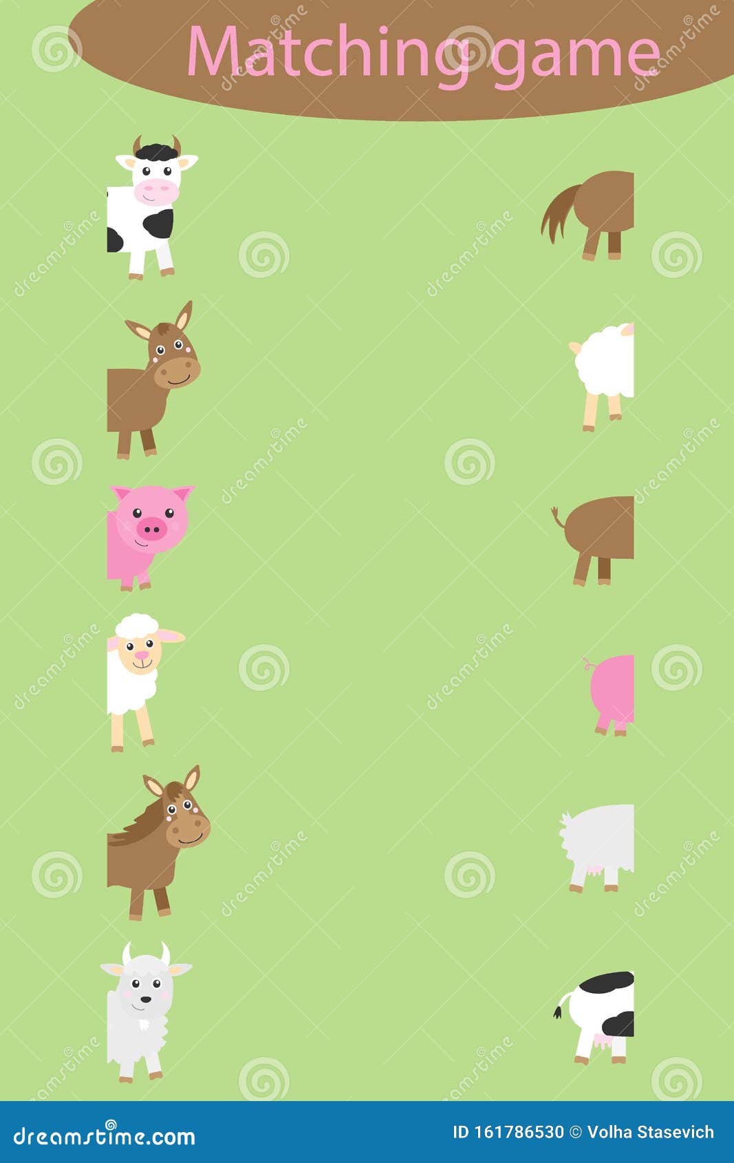 Find the Second Part of Farm Animals for Children, Fun Education Game for  Kids, Educational Task for the Development of Logical Stock Illustration -  Illustration of icon, logic: 161786530