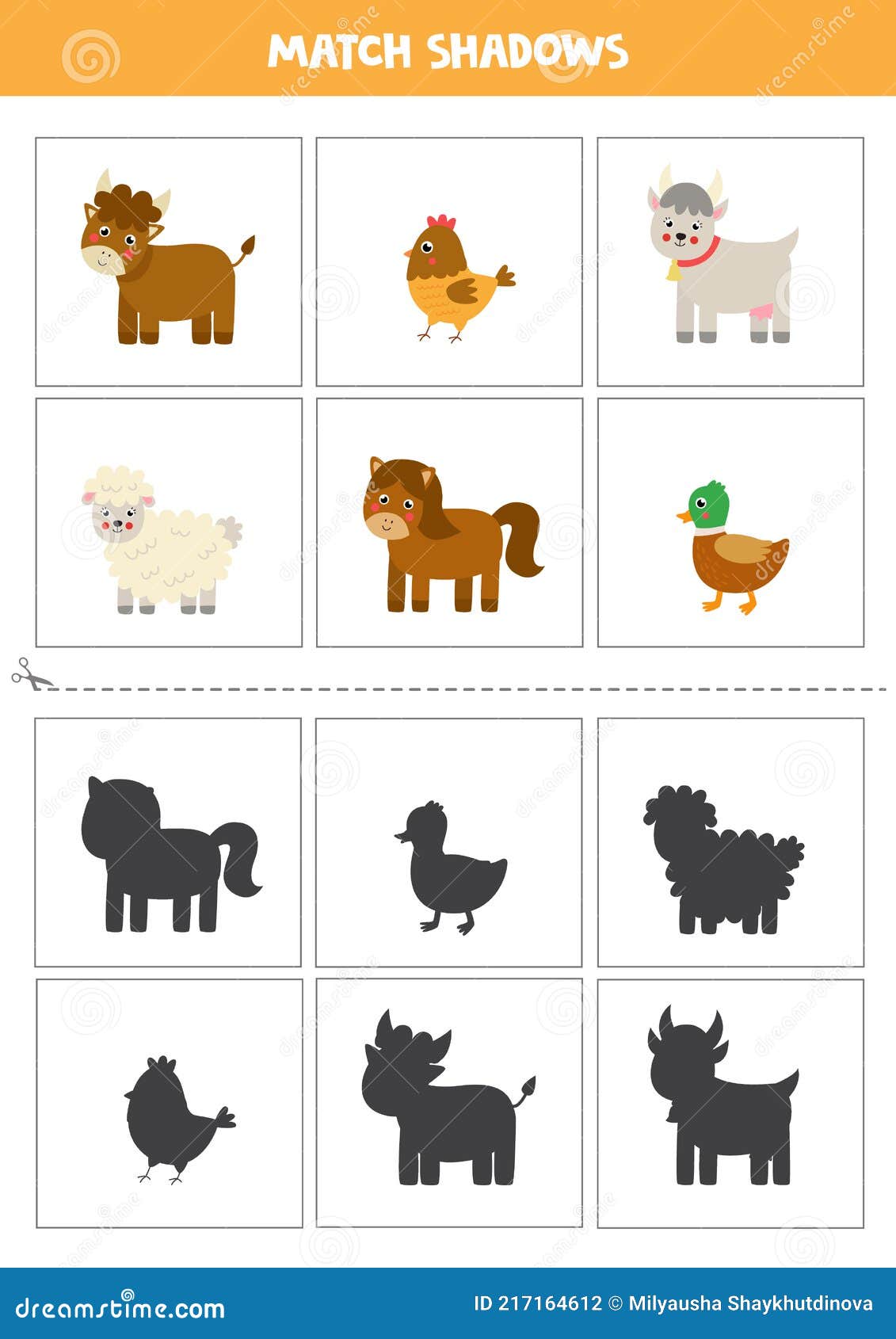 Animal Shadows Sorting Worksheet: Free Printable PDF for Kids