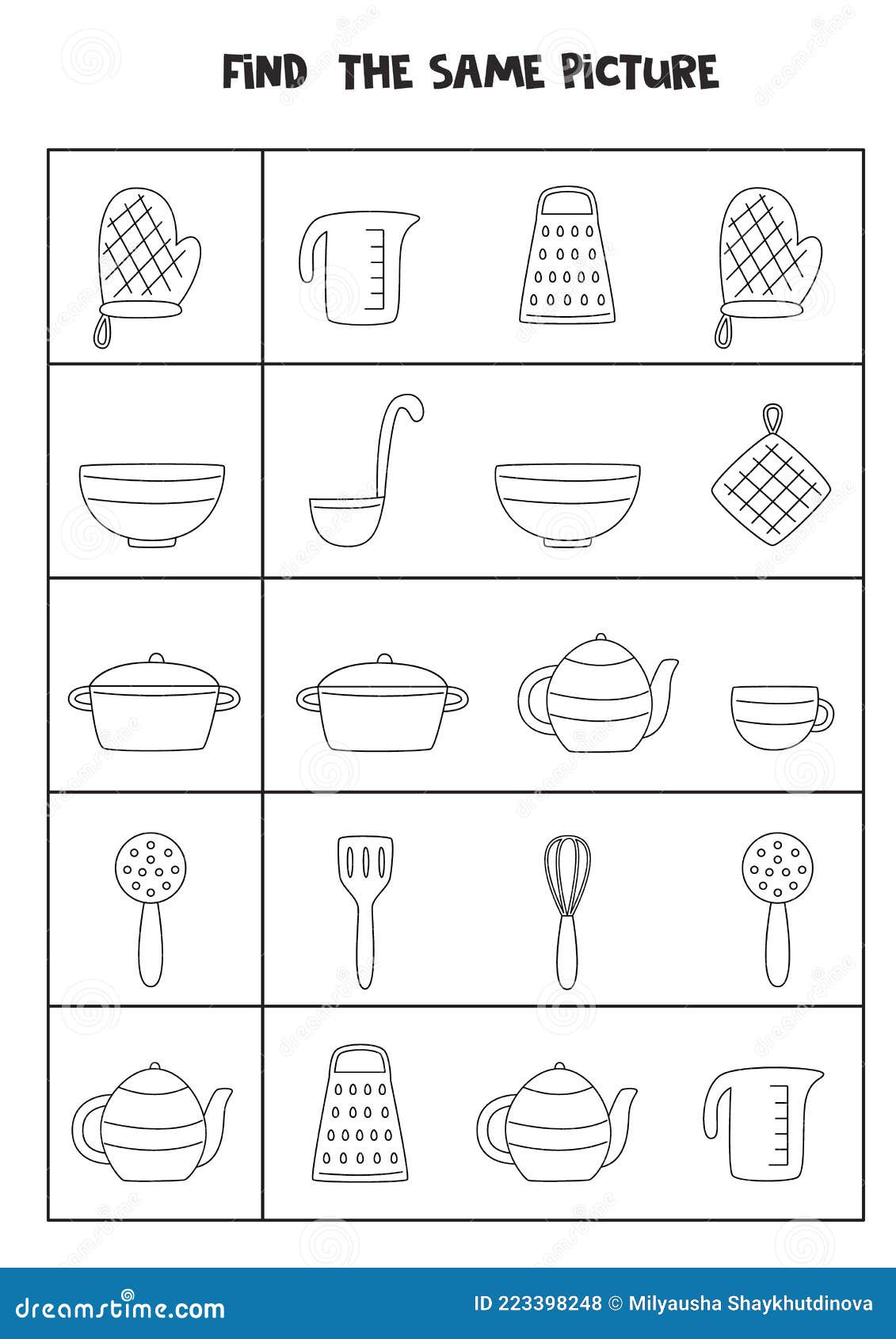 https://thumbs.dreamstime.com/z/find-two-same-kitchen-tools-black-white-worksheet-picture-utensils-educational-kids-223398248.jpg