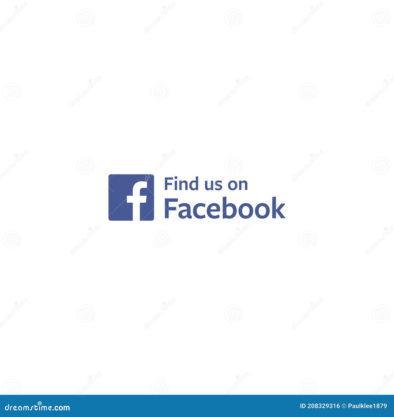 Find Us On Facebook Logo Editorial Illustrative On White Background