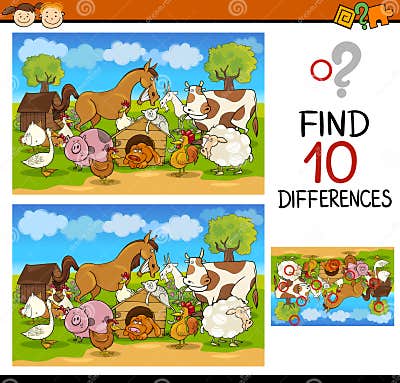 Finding Differences Game Cartoon Stock Vector - Illustration of ready ...