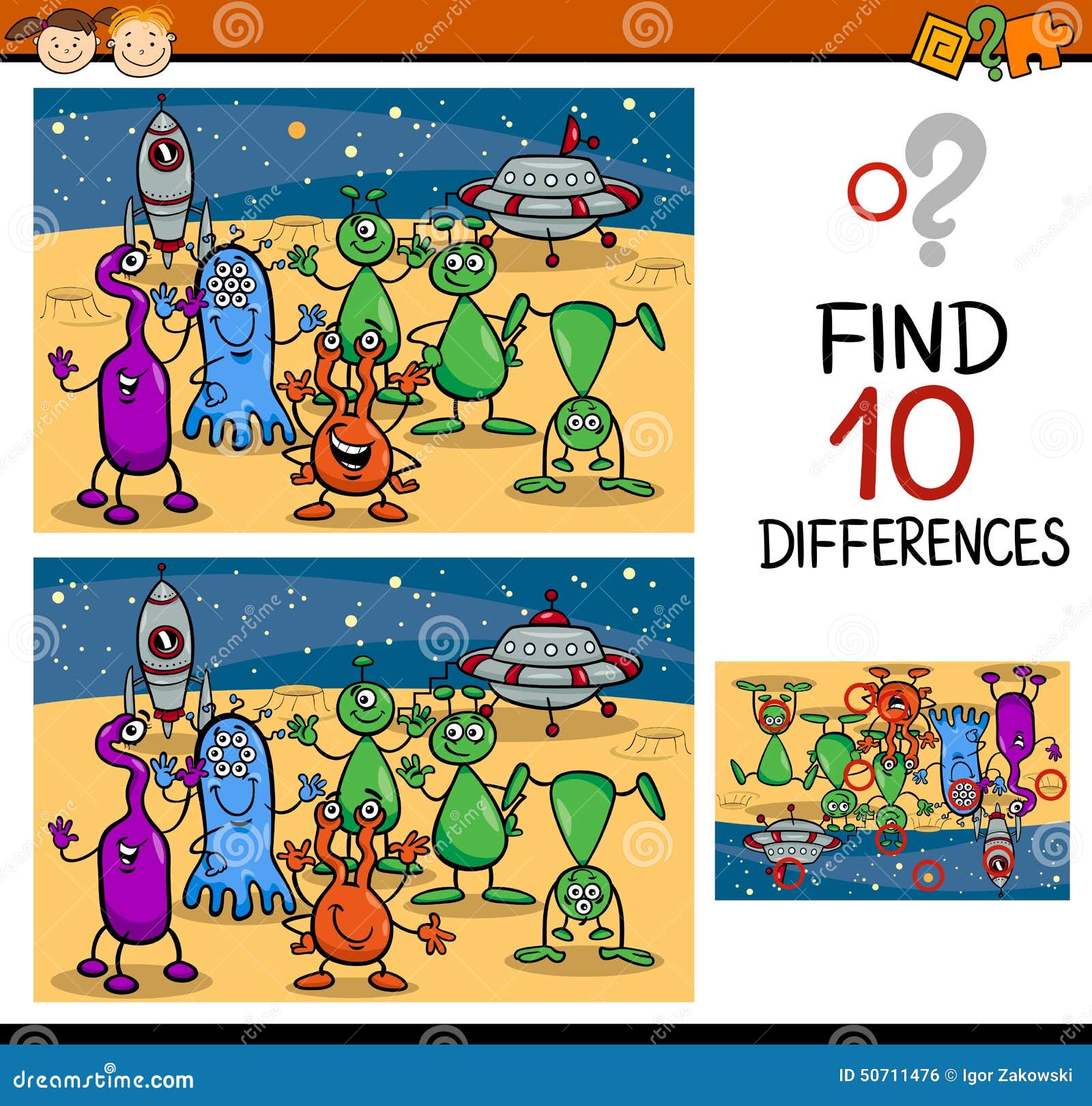 finding differences game cartoon