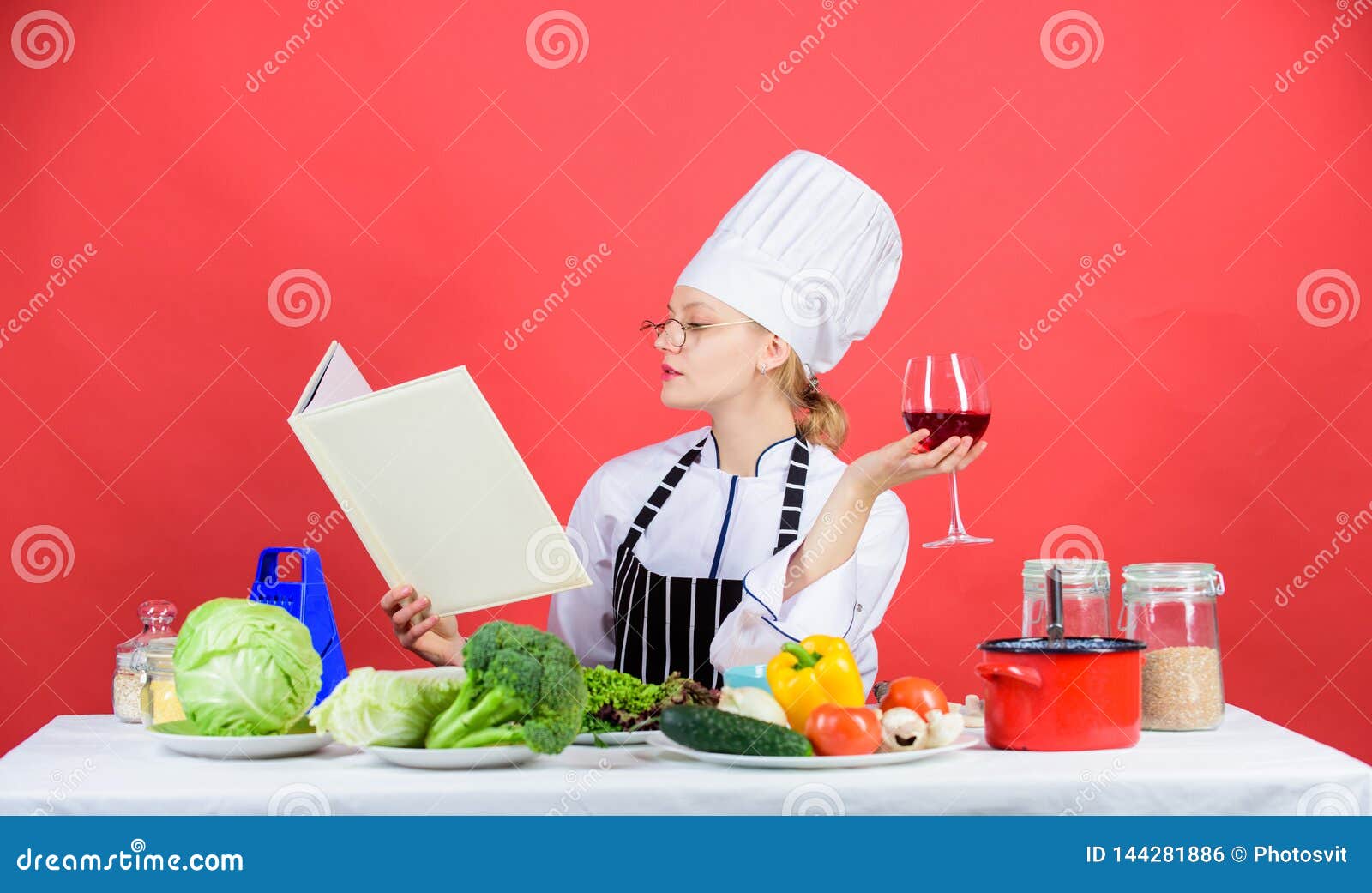 Finding Recipe for Every Occasion. Lady Cook Looking for Cooking Recipe ...