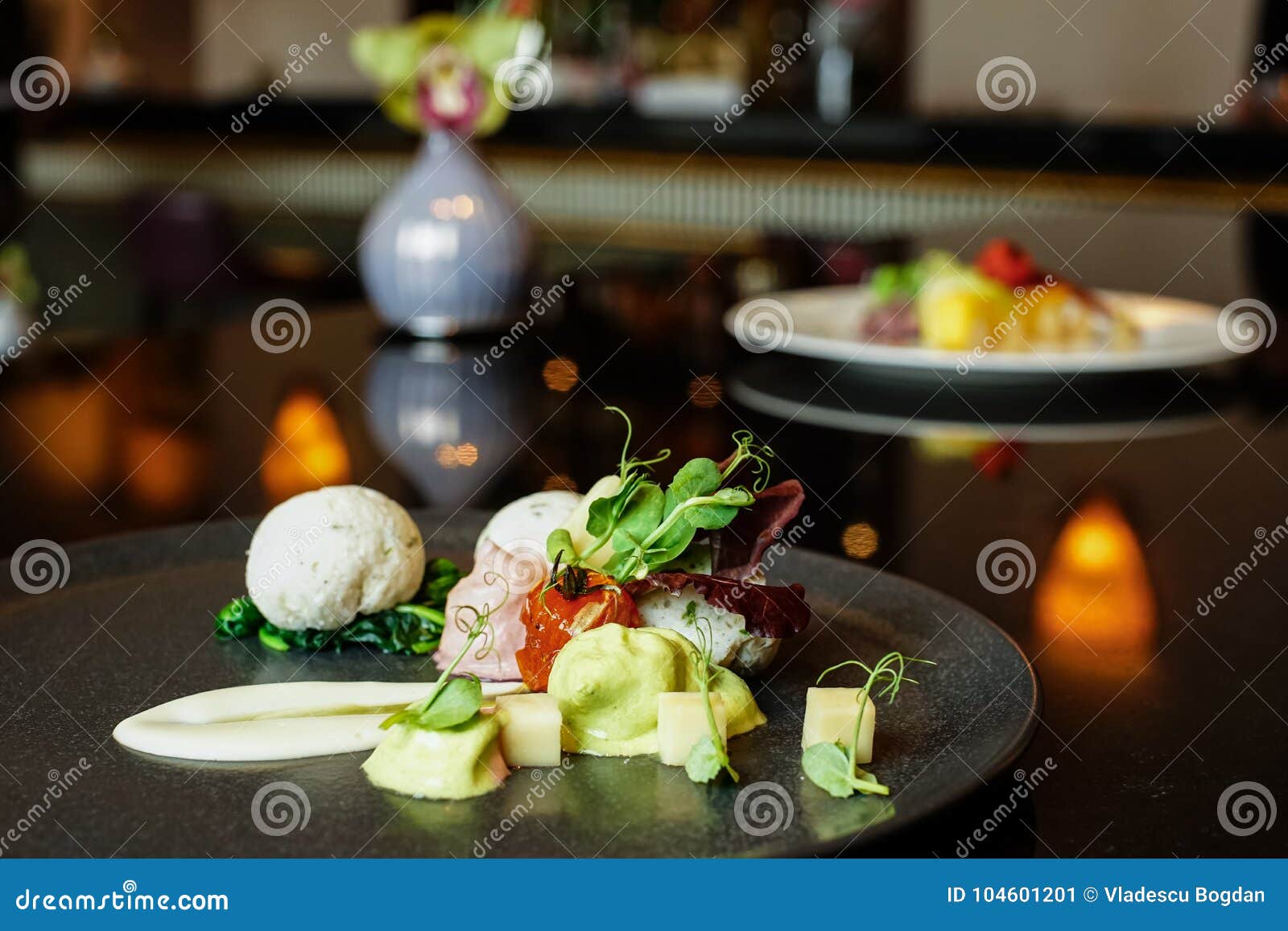 Fine art cuisine stock image. Image of gourmet, closeup 104601201
