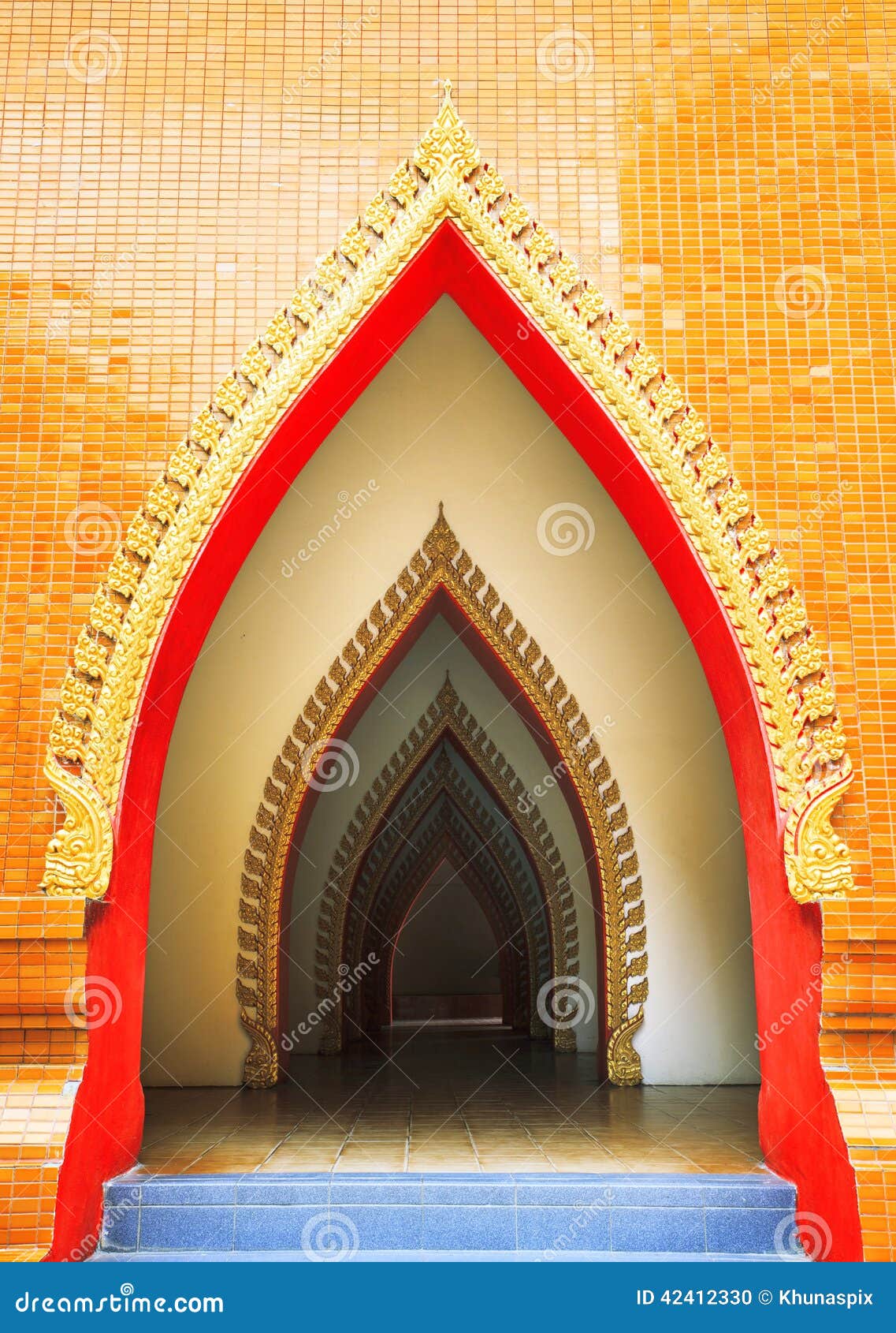 Fine Art Door In Thai Temple Stock Photo - Image of ...