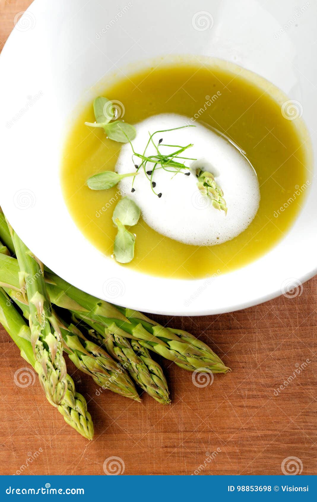Fine Dining, Asparagus Soup Stock Photo Image of meal, fresh 98853698