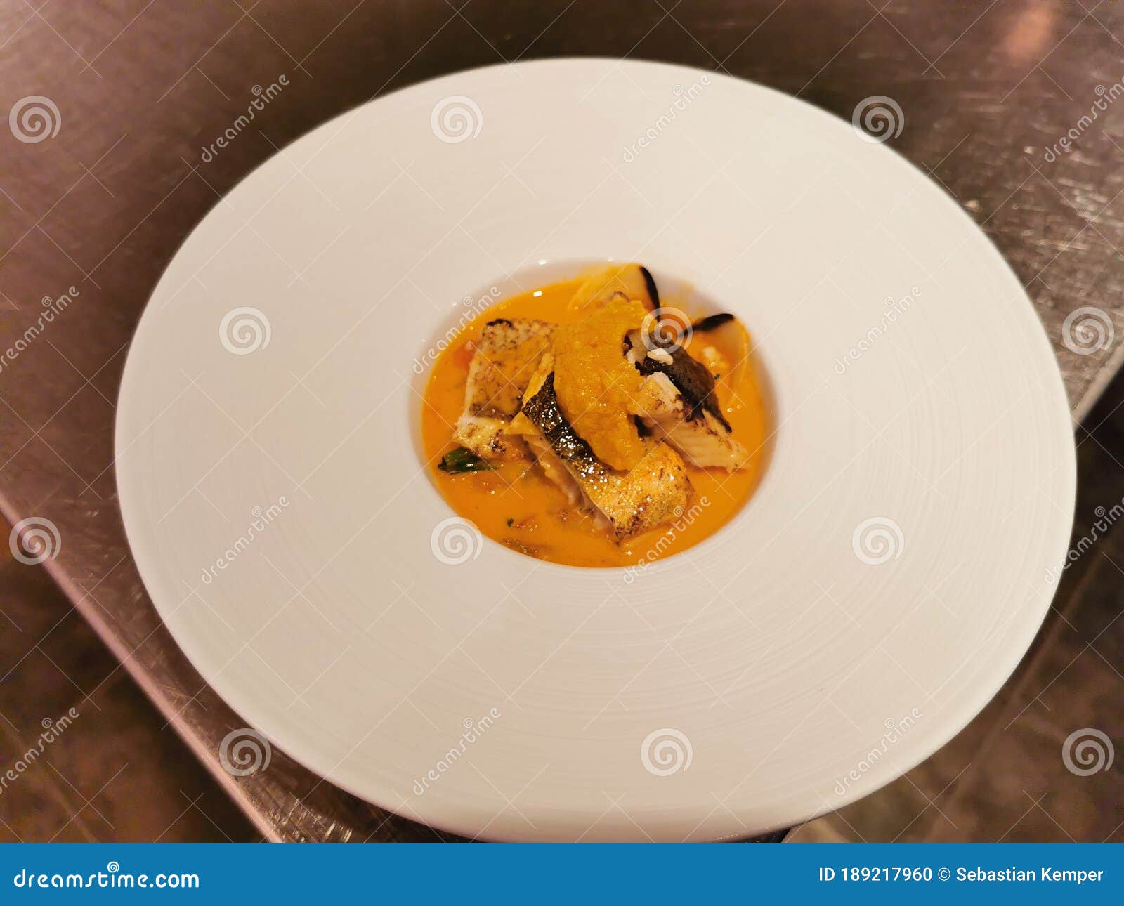 Fine Dining Gourmet Food Restaurant Fish Risotto Stock Photo Image of