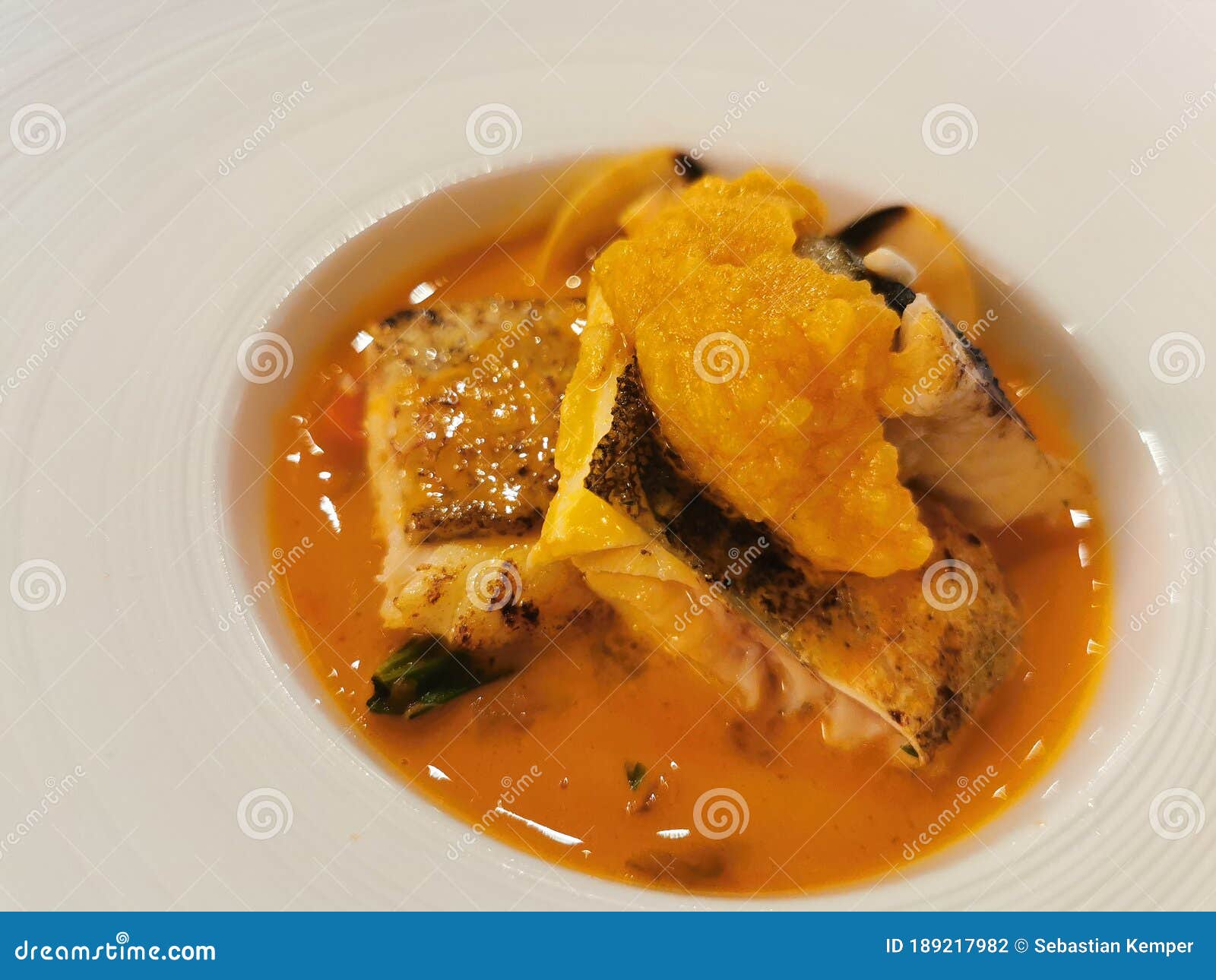 Fine Dining Gourmet Food Restaurant Fish Risotto Stock Photo Image of