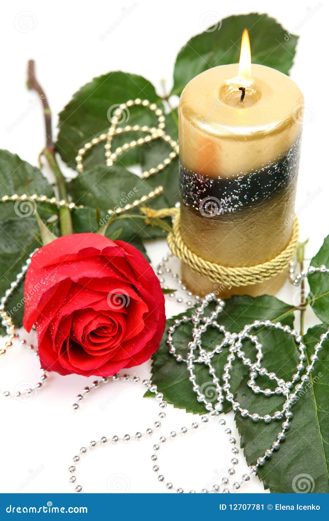 Fine rose and candle stock image. Image of fine, flower 12707781