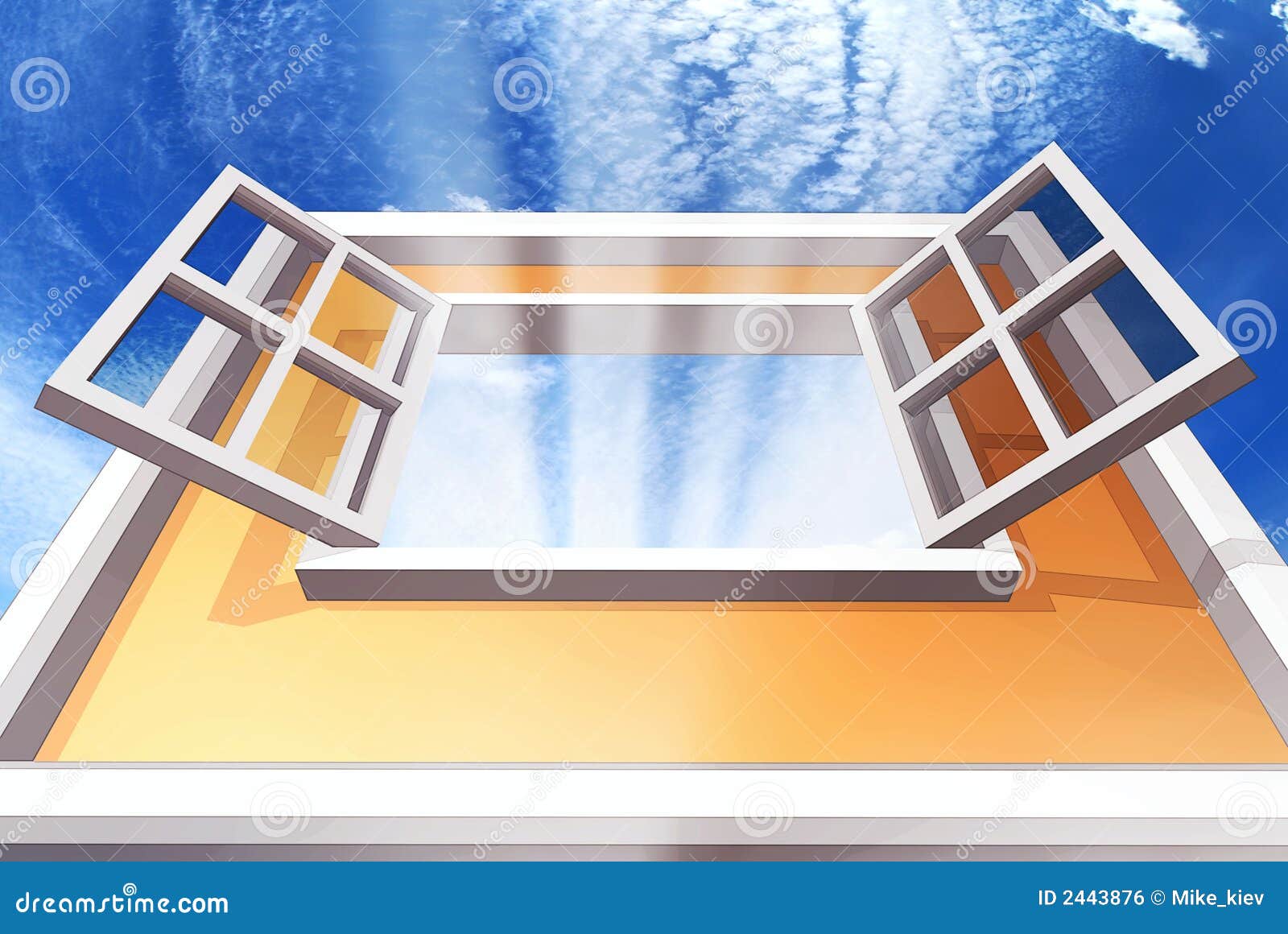 Finestra aperta illustrazione di stock. Illustrazione di