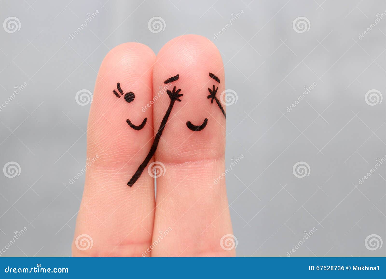 Painted happy fingers in love. Happy family concept Stock Photo - Alamy