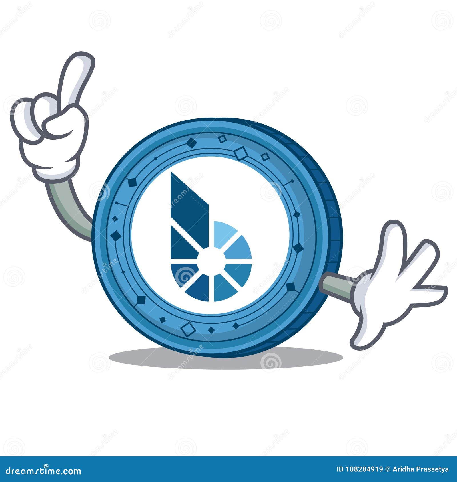 Finger BitShares Coin Mascot Cartoon Stock Vector ...