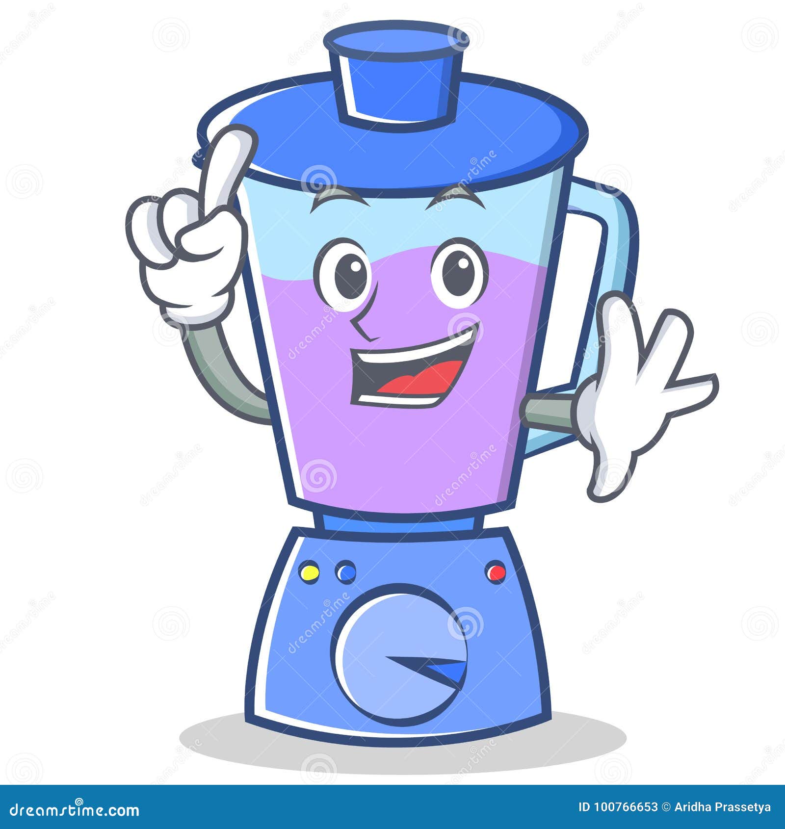 Finger Blender Character Cartoon Style Stock Vector Illustration of