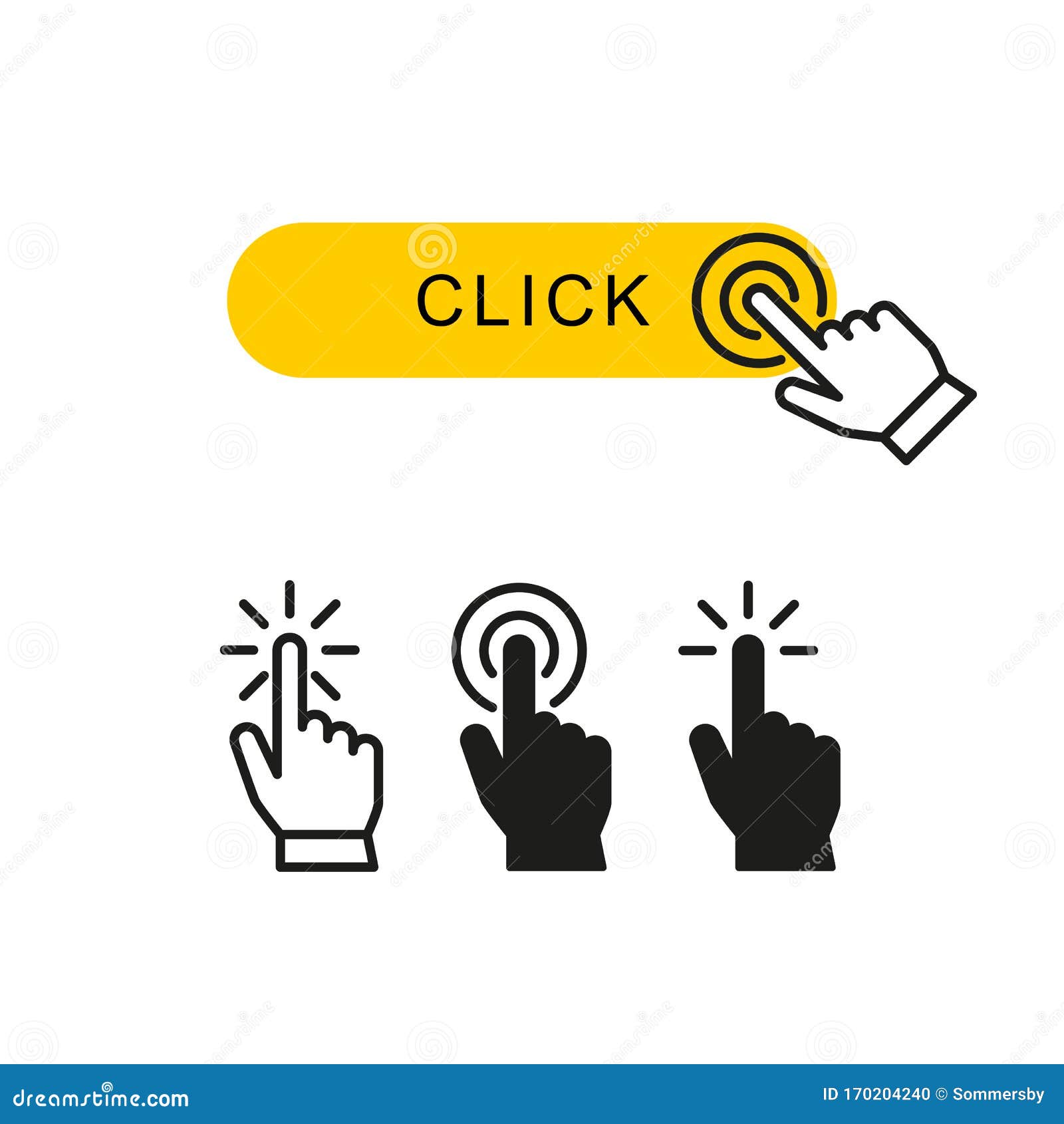 Premium Vector  A man pressing a power button hand cursor