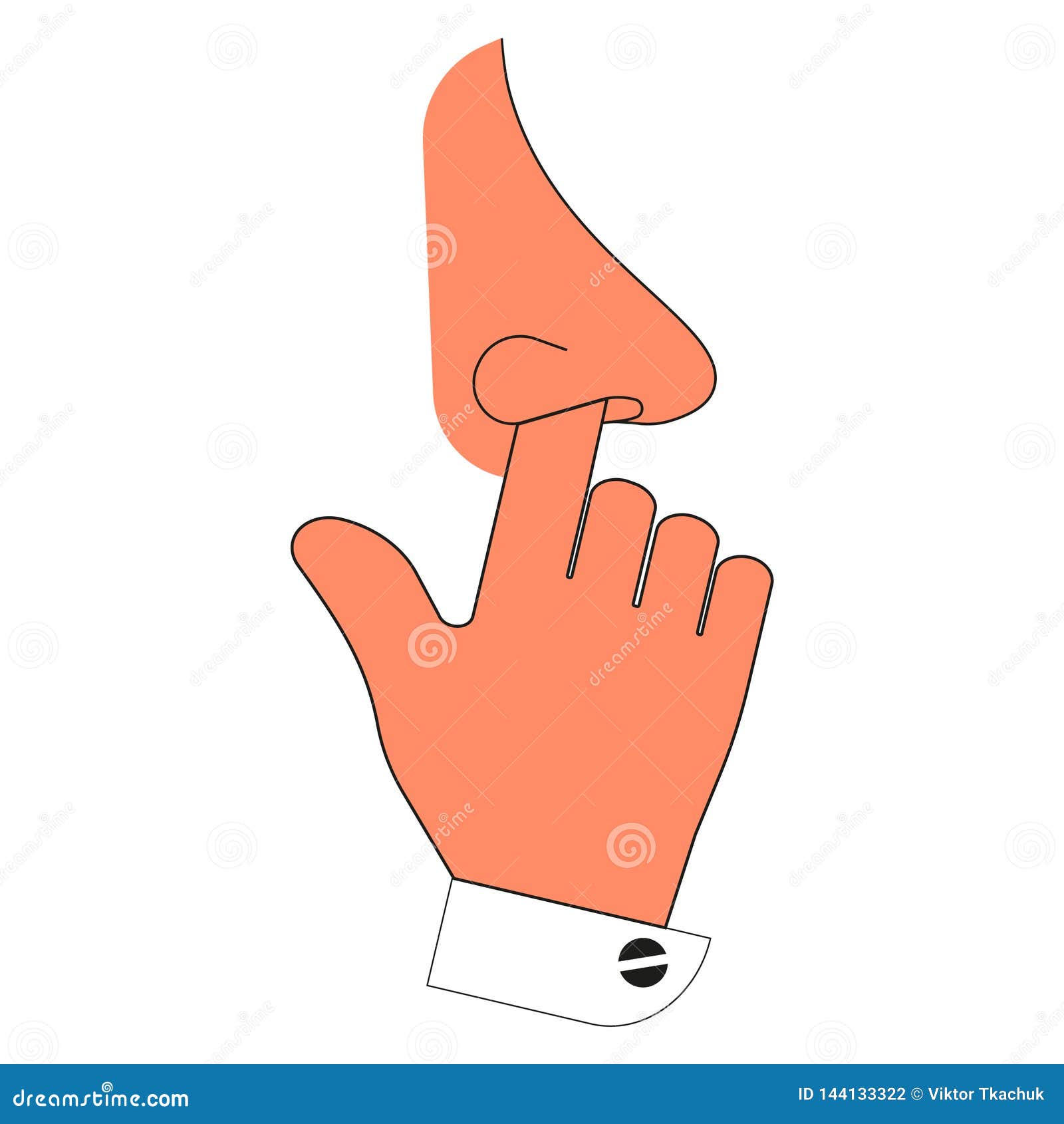 Finger En La Nariz Humana Dgito Binario Ilustración Del Vector Ilustración De Plano Objeto 