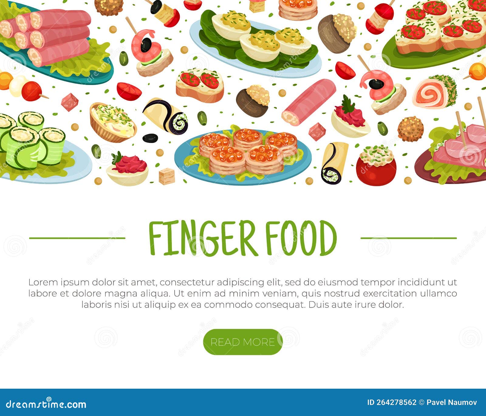 Buffet Finger Food Appetizer Vector Illustration | CartoonDealer.com