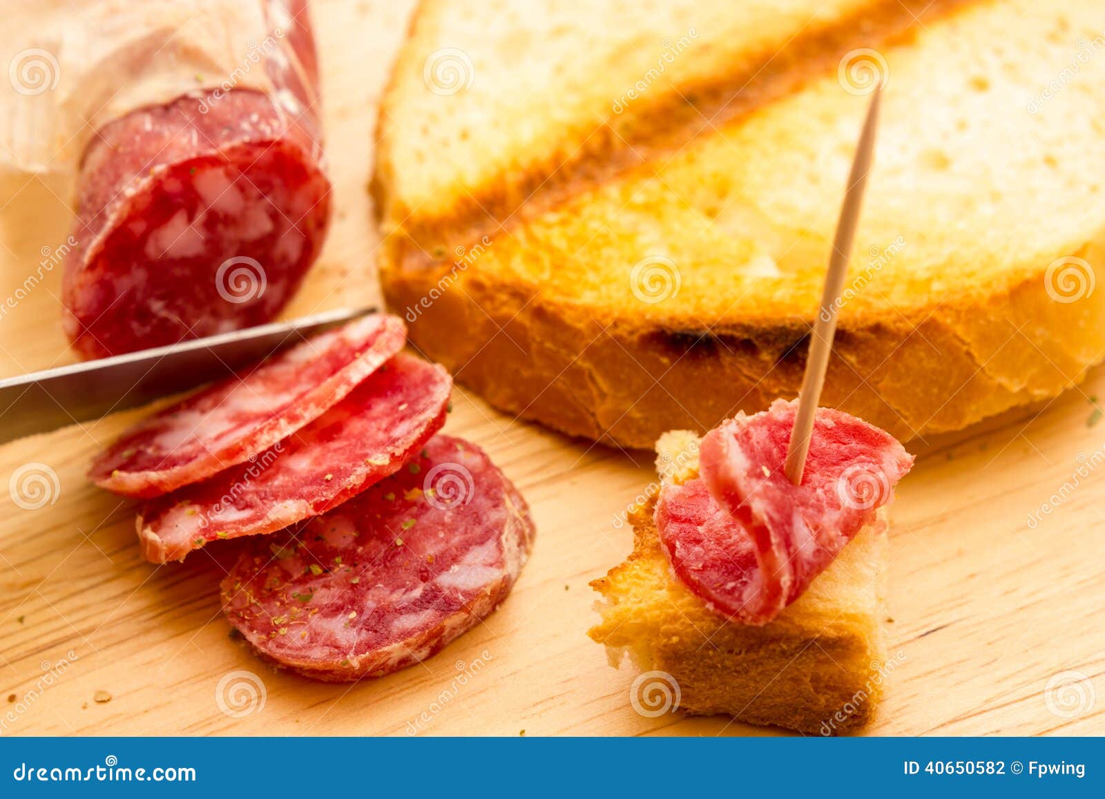 Finger food salami stock photo. Image of party, tartlet 40650582
