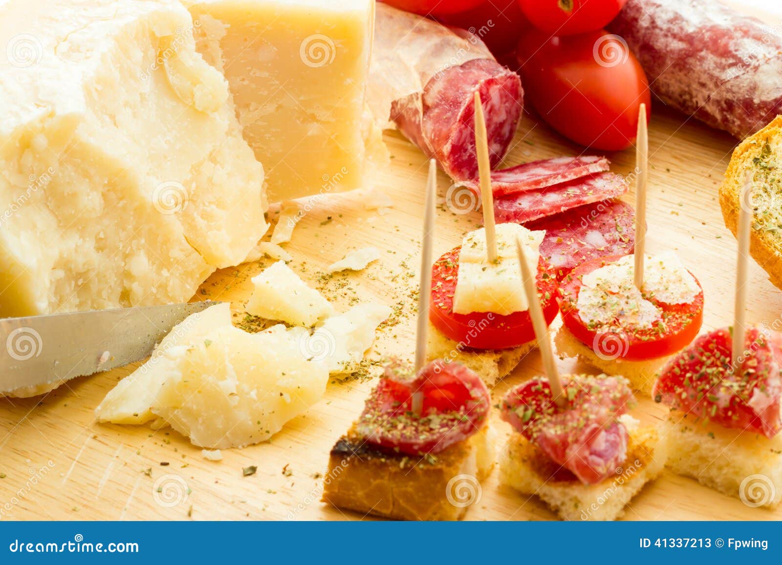 Finger food salami stock image. Image of italy, buffet 41337213