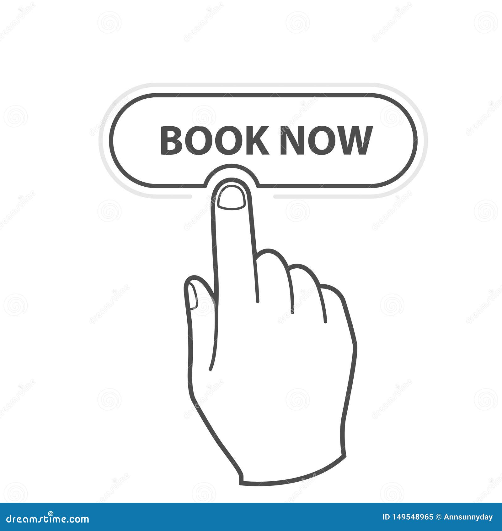 finger pressing button book now -  reservation icon