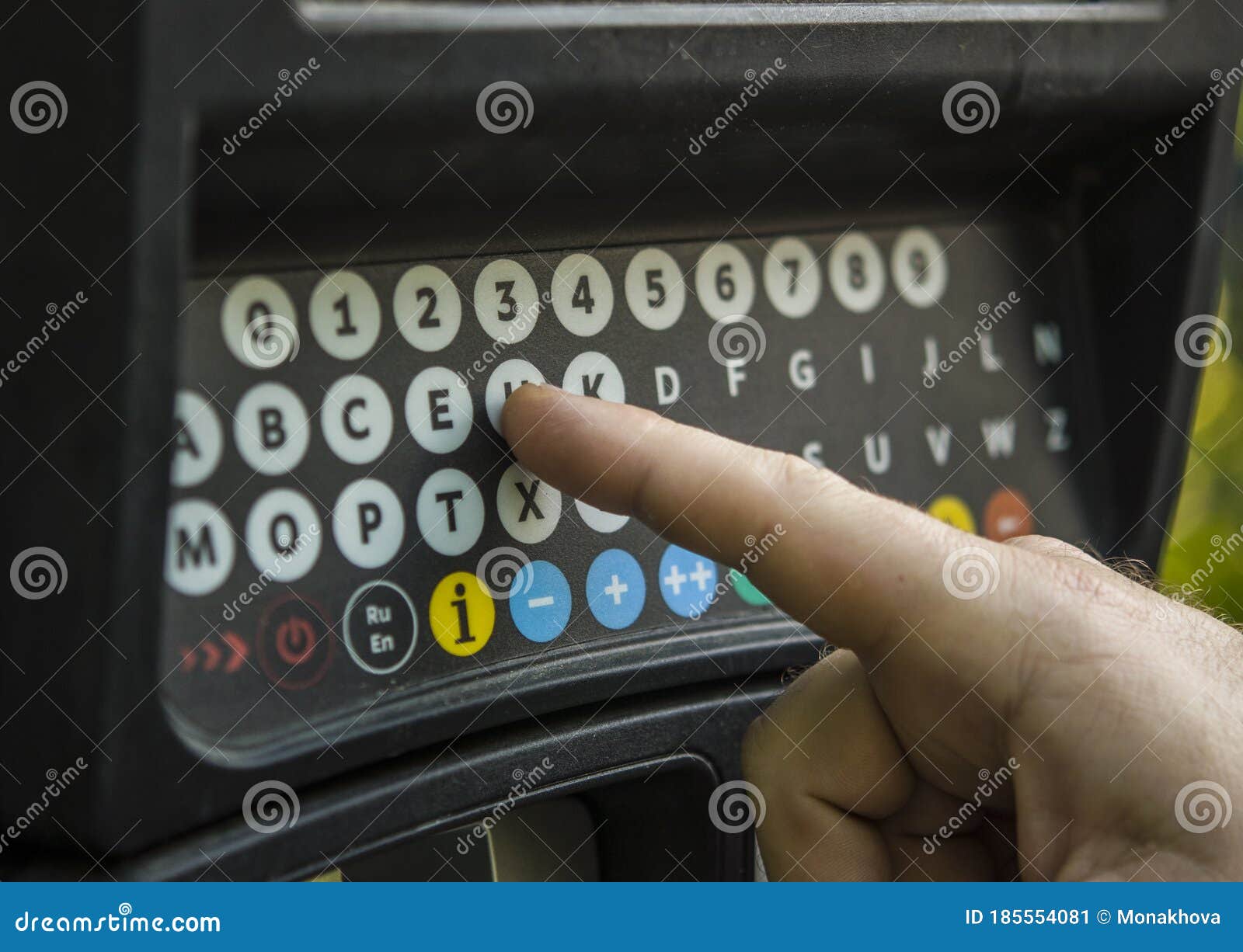 Finger Pressing a Pin Code on a Number Pad Stock Image Image of