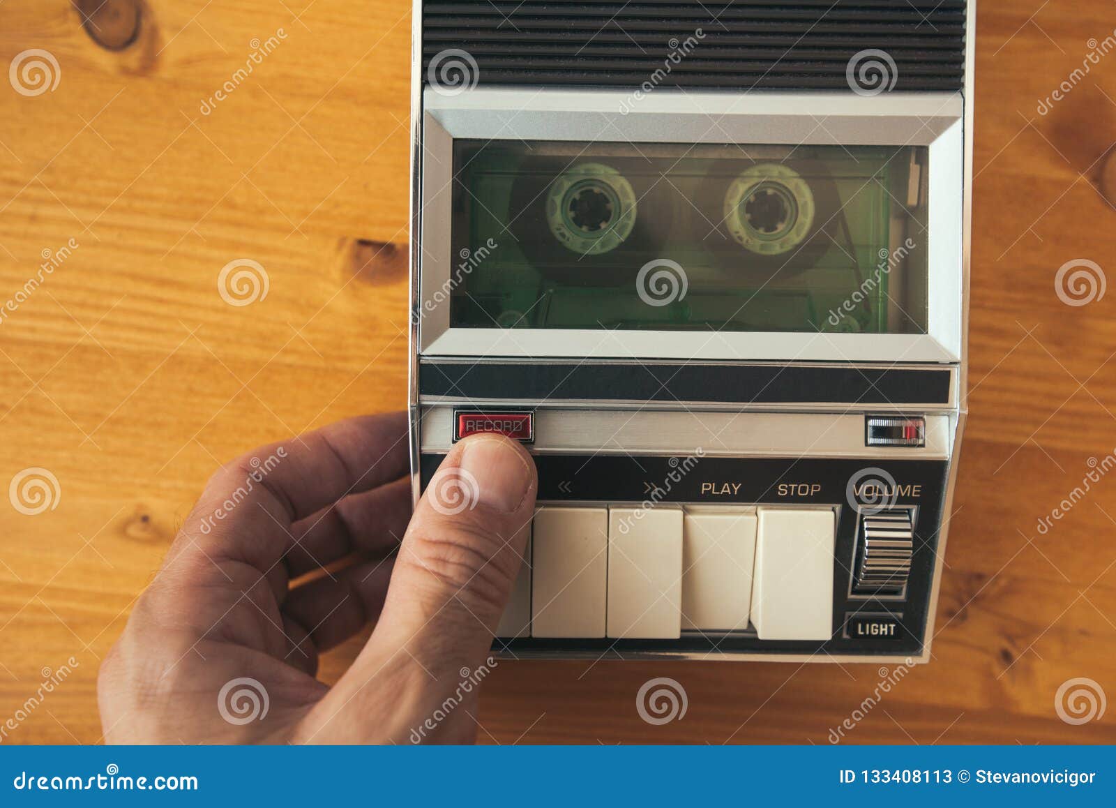 Finger Pressing Record Button on Vintage Audio Cassette Tape Player Stock  Image - Image of audio, music: 133408113