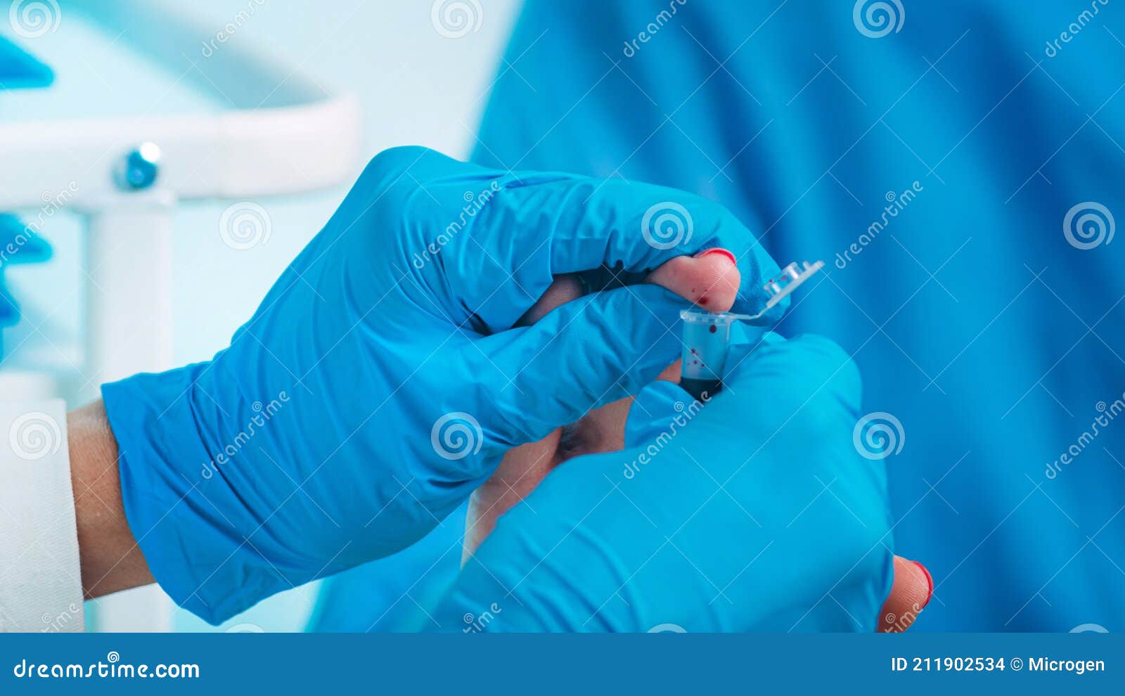 Finger Blood Draw. Nurse Taking Blood Sample from Patientâ€™s Finger