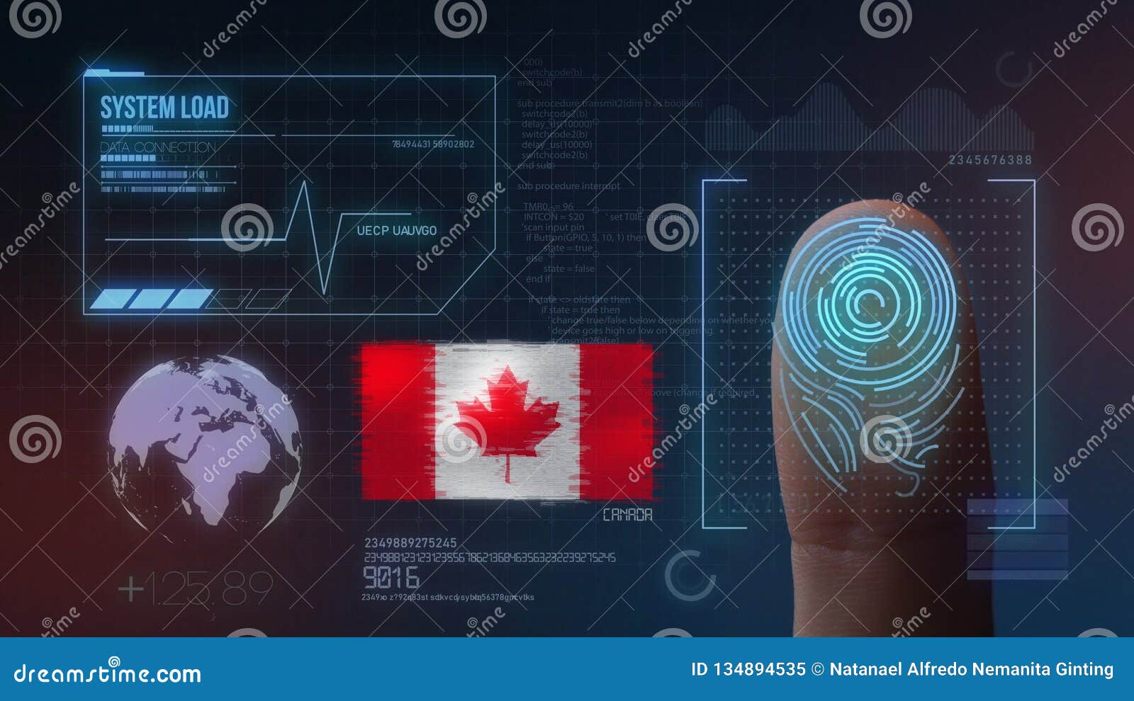 Finger Print Biometric Scanning Identification System. Canada
