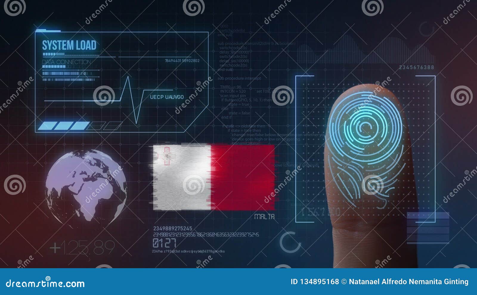 Finger Print Biometric Scanning Identification System. Malta
