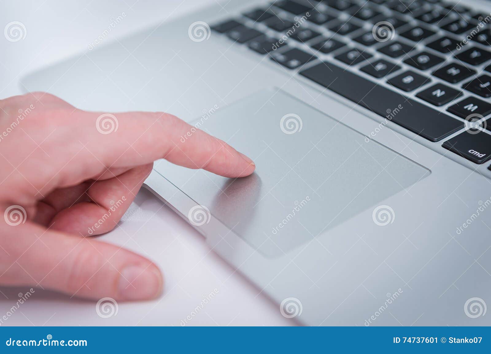 Finger on touchpad stock image. Image of computing, education 74737601