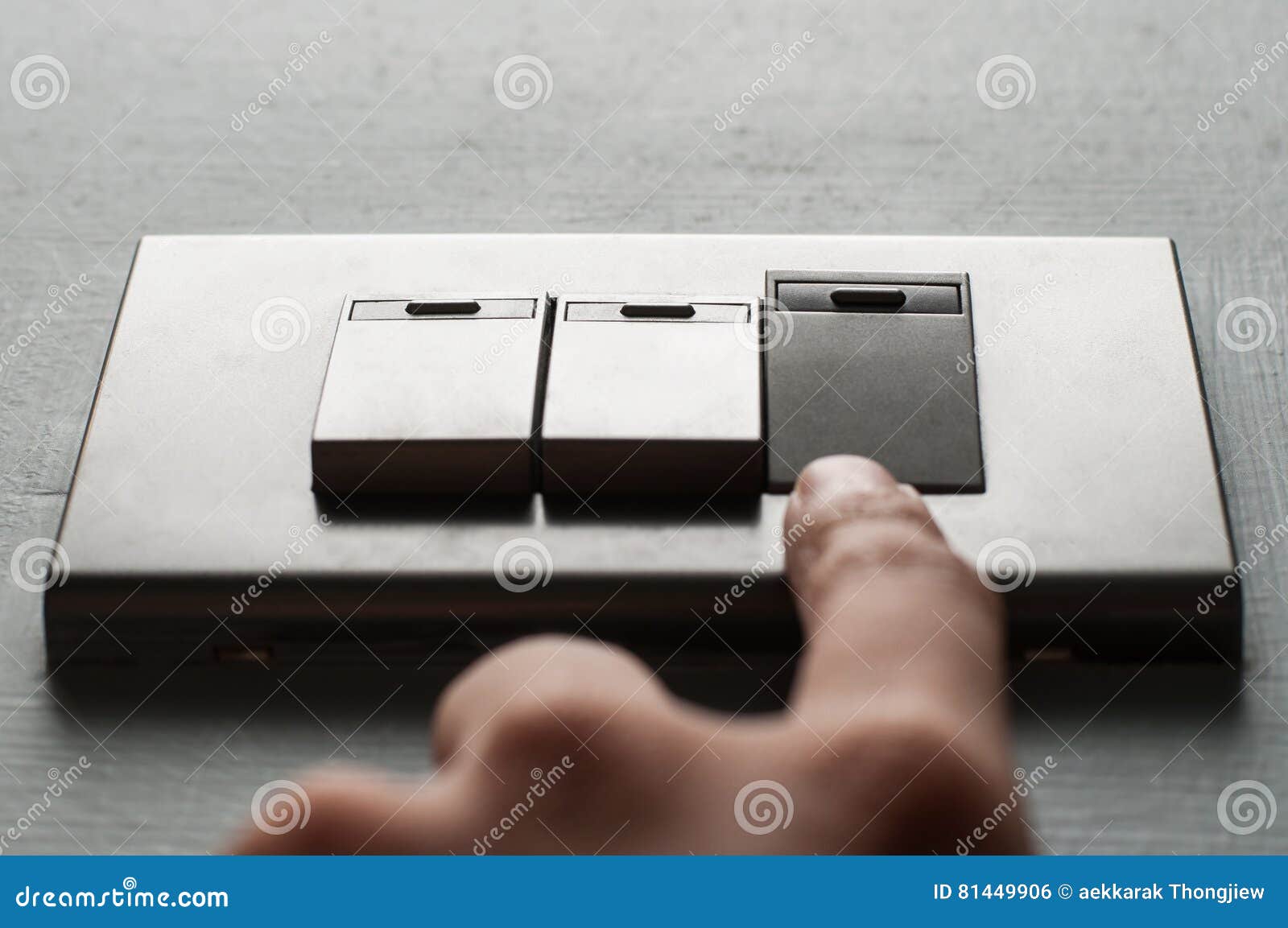 A Finger is Turning on a Light Switch Stock Photo Image of difference