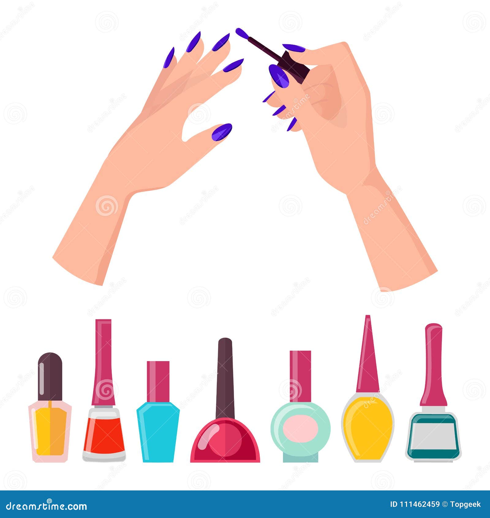 fingernails and polish poster vector illustration stock vector