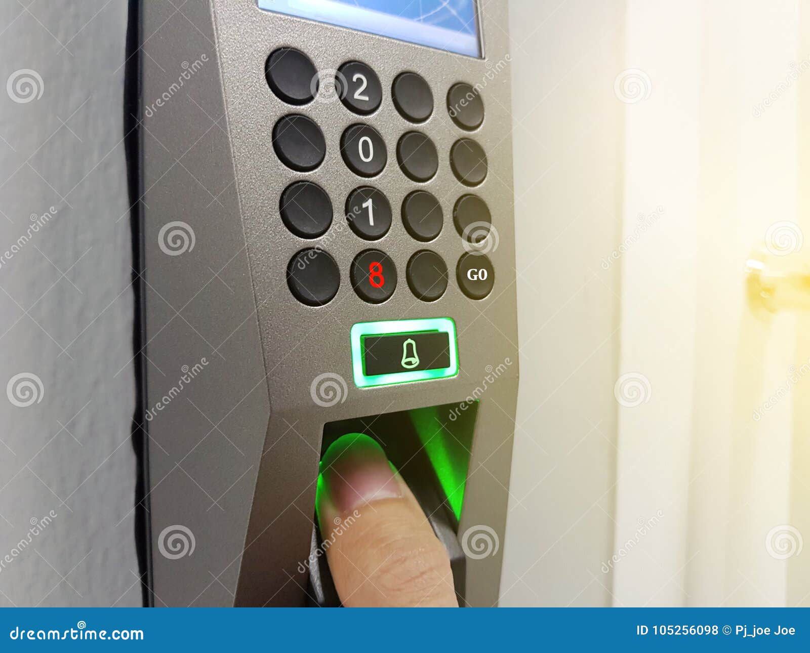 Fingerprint And Access Control In A Office Building Stock Photo