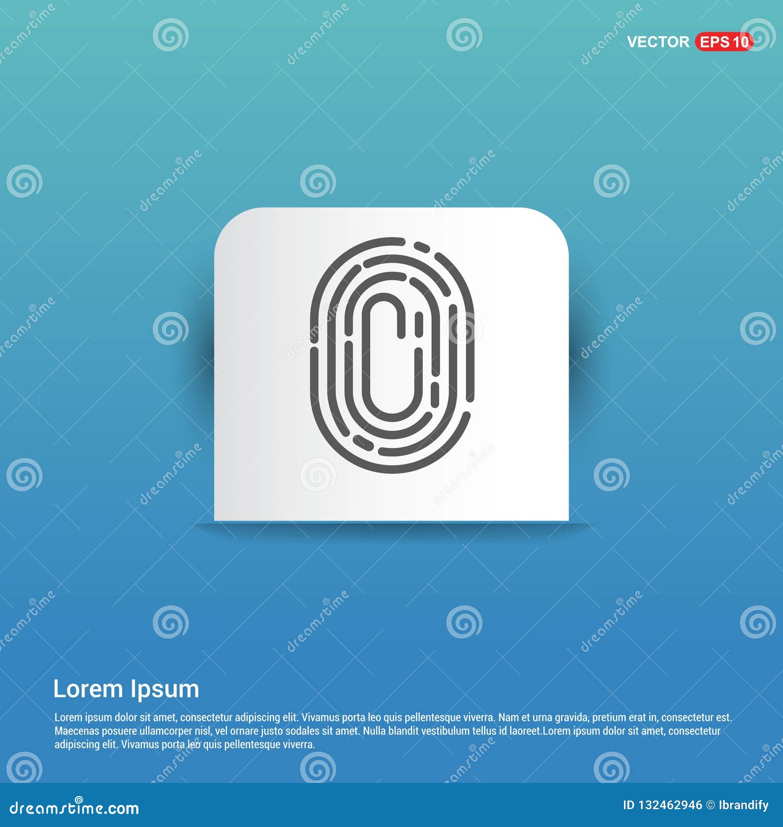 fingerprint app icon - blue sticker button