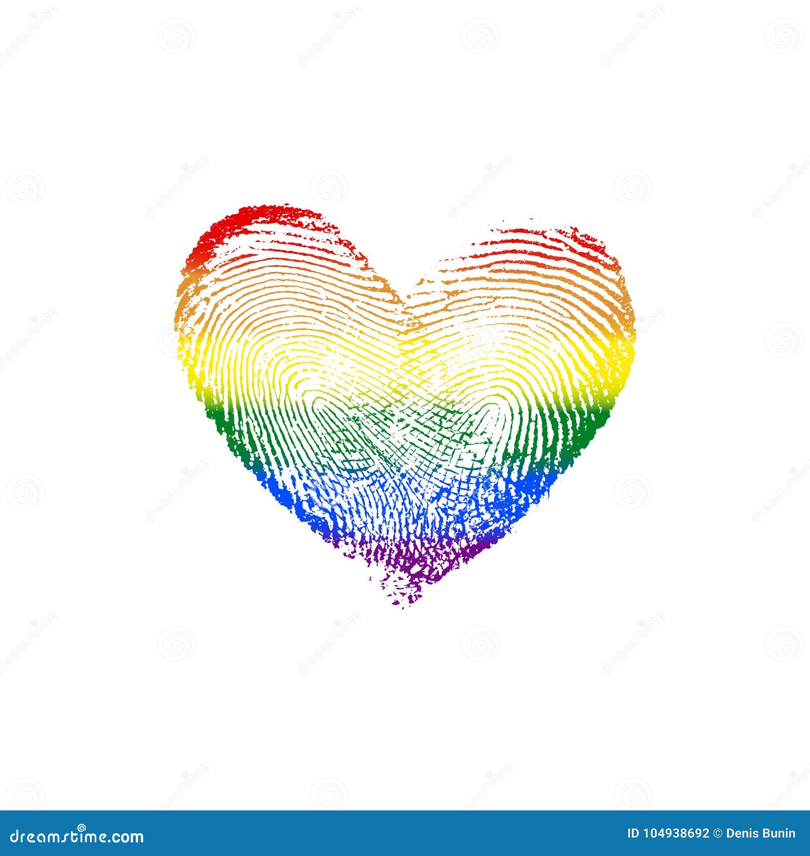 Fingerprint Heart Rainbow V Stock Vector Illustration Of Forever