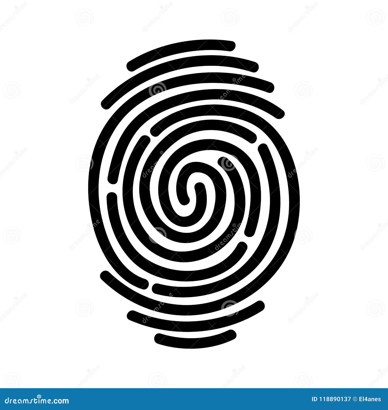 Fingerprint Icon Isolated On White Background Stock Vector