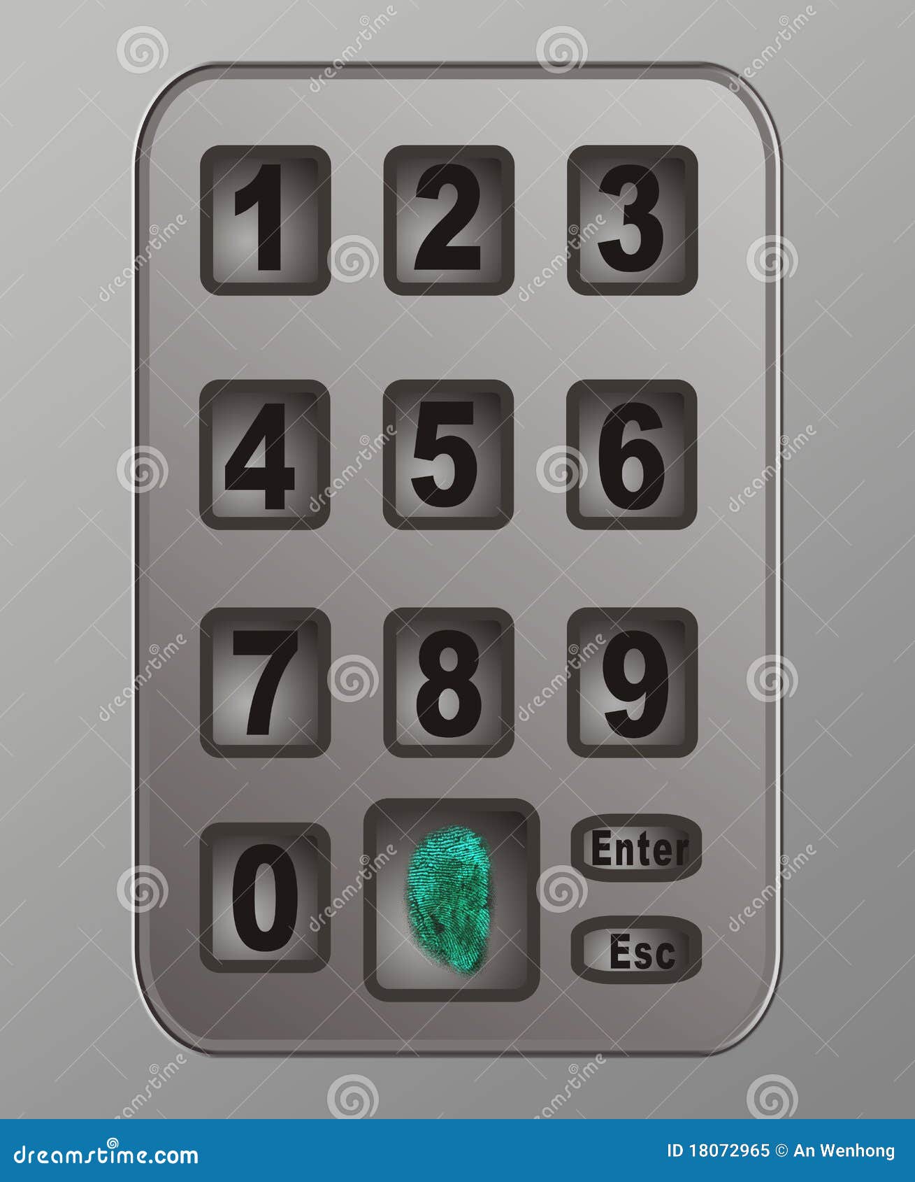 Fingerprint Identification System Stock Illustration Illustration of numbers, code 18072965