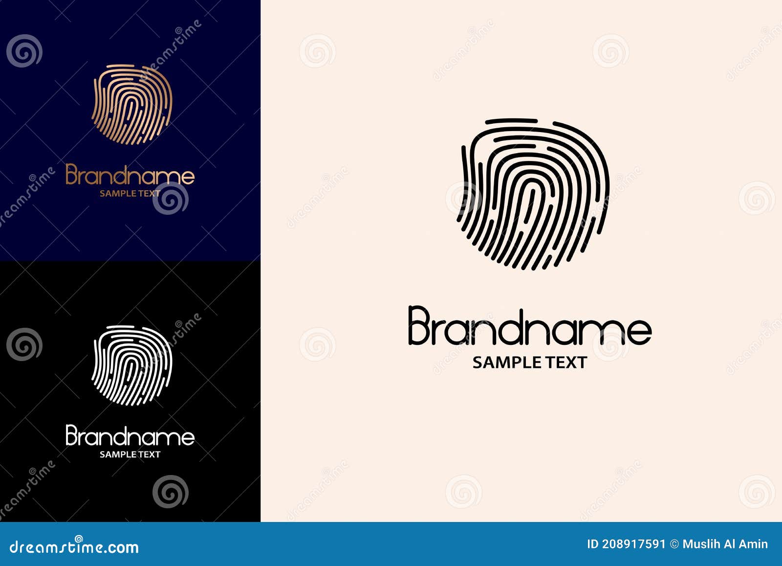 Modern Fingerprint Logo Design Stock Vector Illustration of pattern