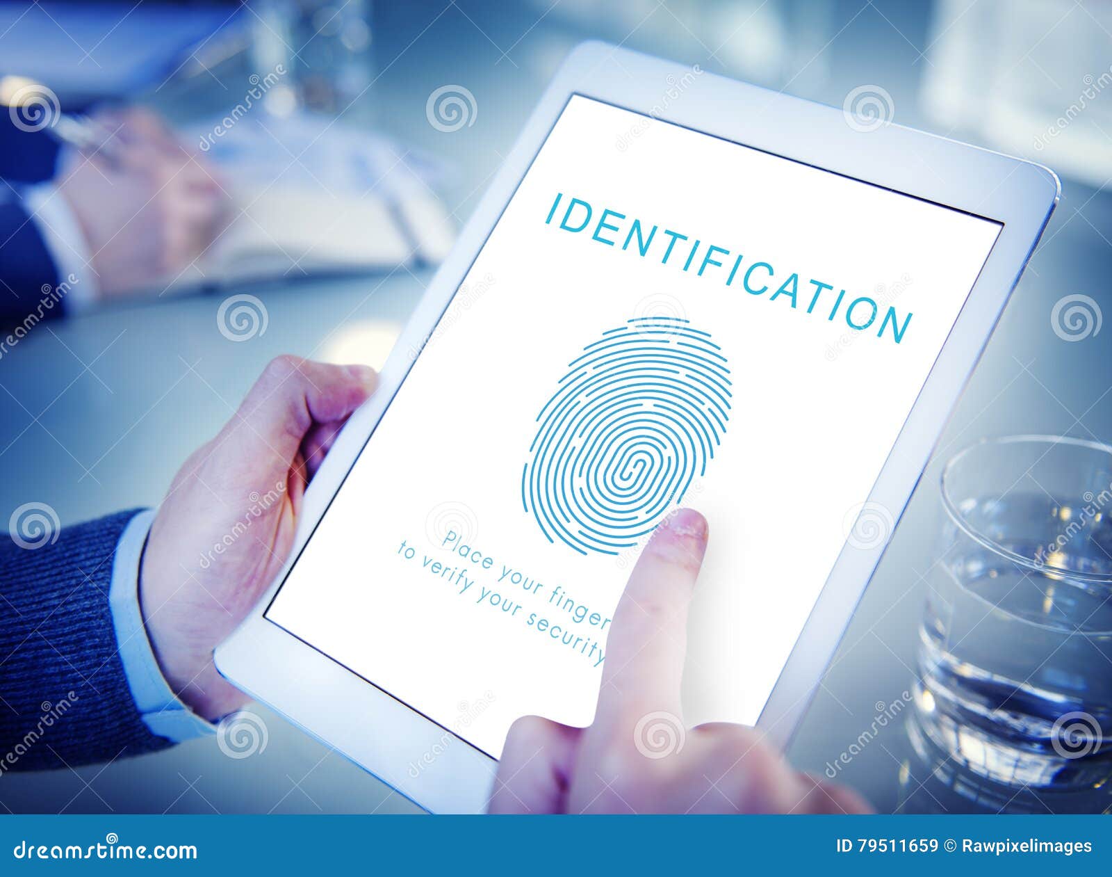 fingerprint password biometrics technology concept