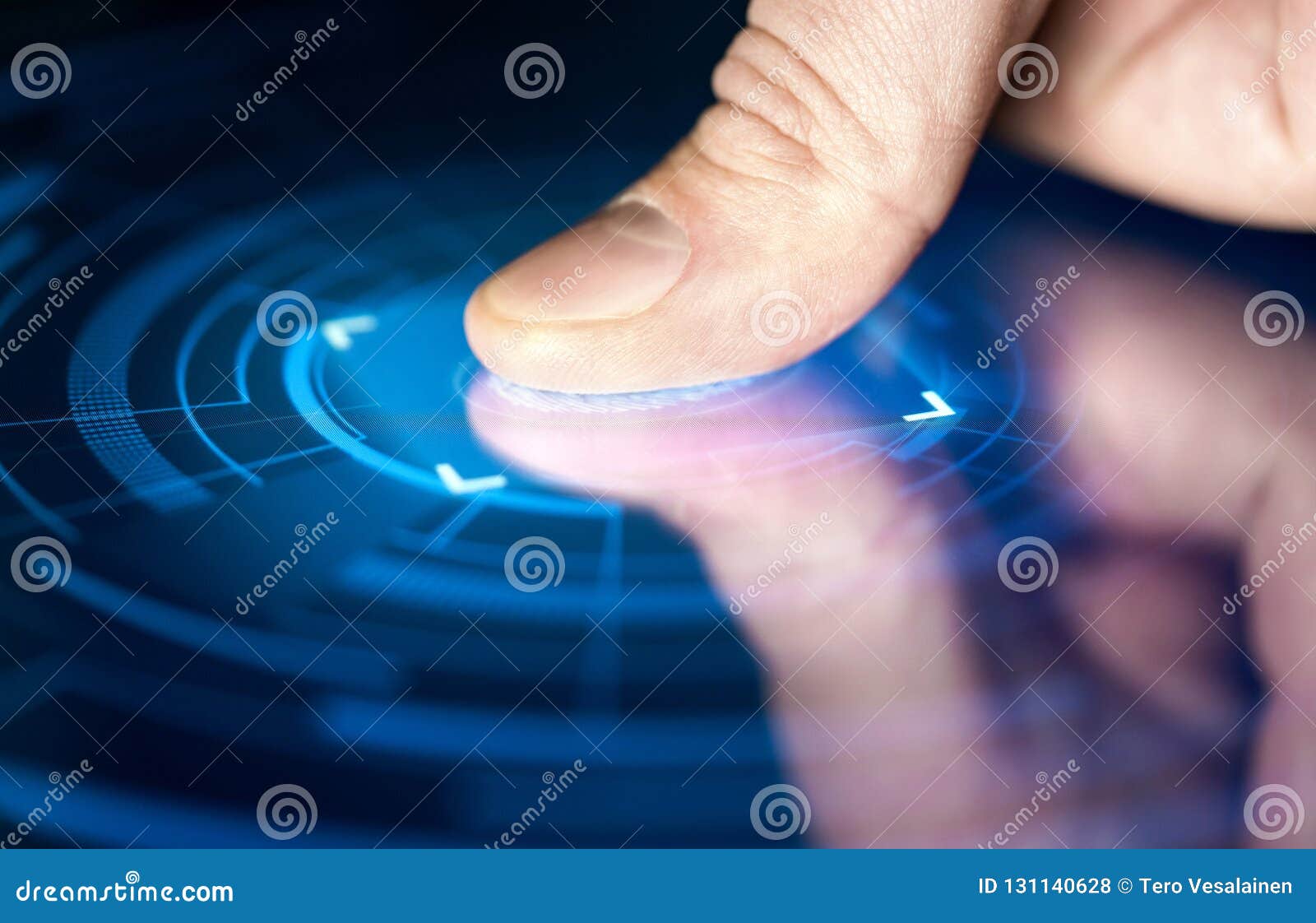fingerprint recognition technology for digital biometric cyber security and identification.